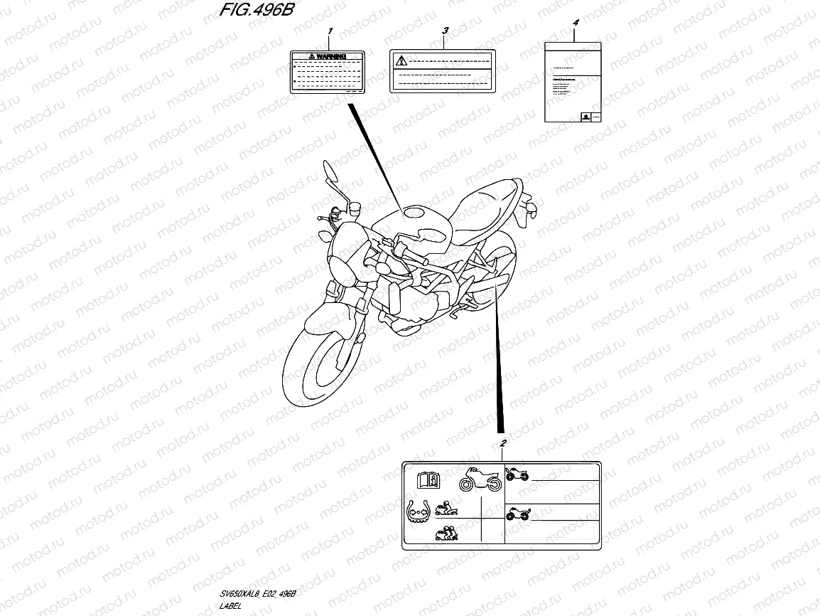 496B - LABEL (SV650XAL8 E19)