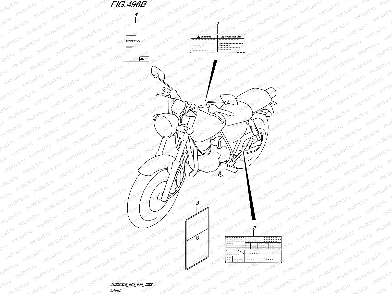 496B - LABEL  (TU250XL6 E28)
