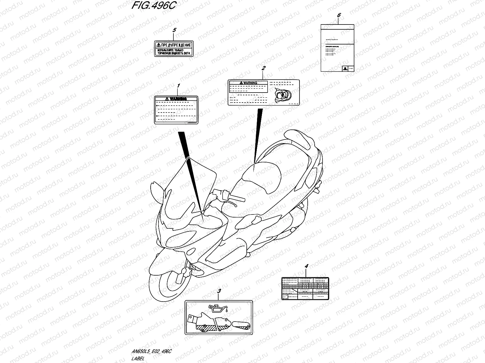 496C - LABEL (AN650ZL5 E19)