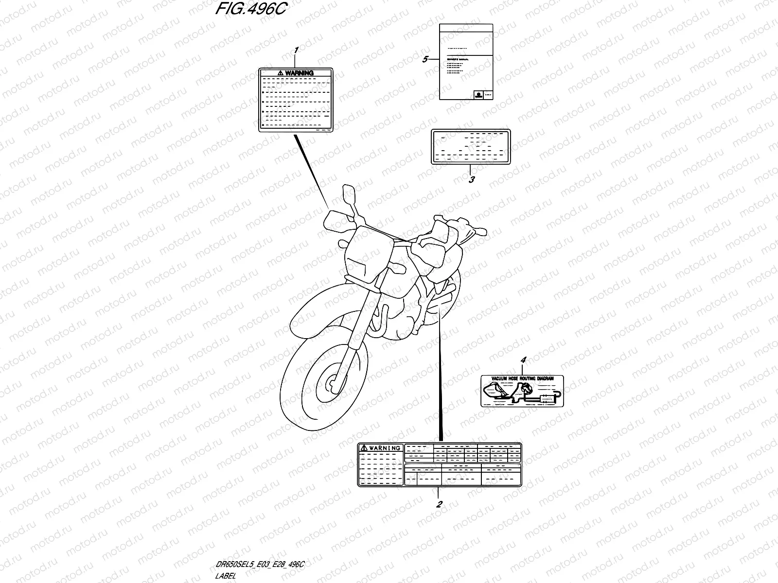 496C - LABEL (DR650SEL5 E33)