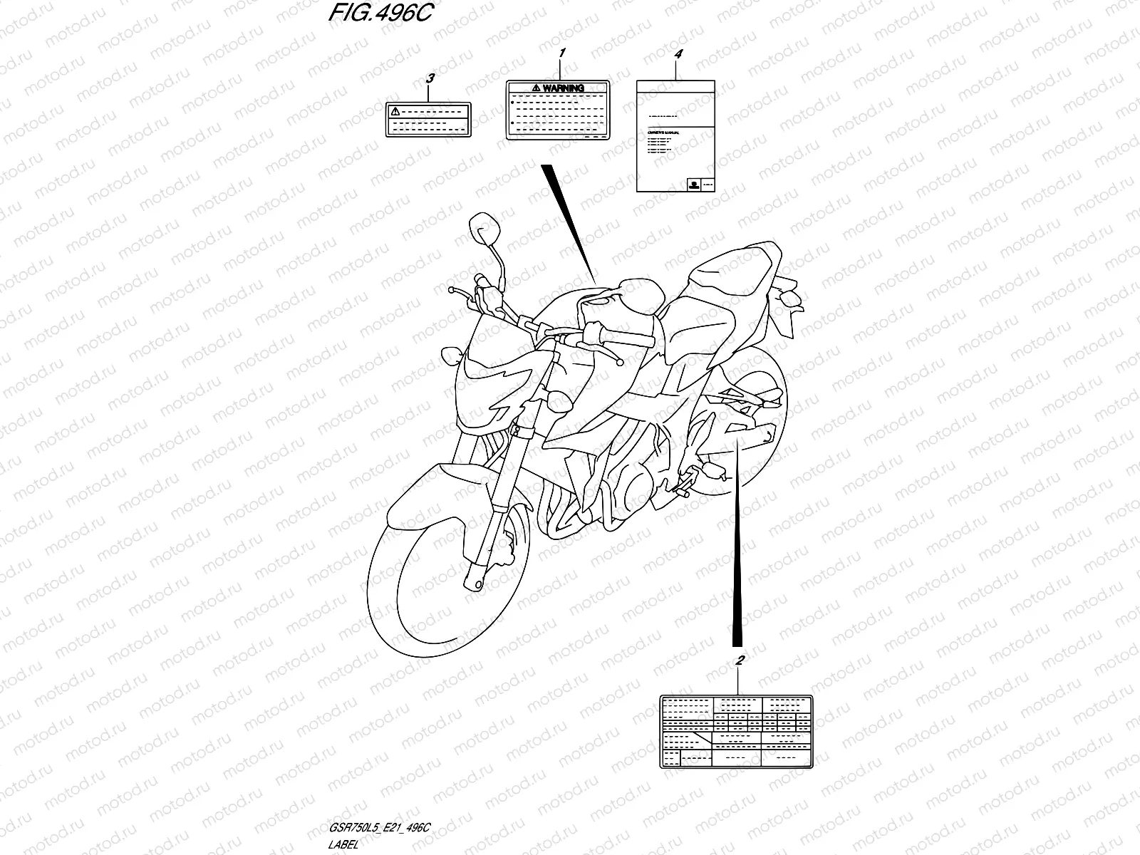 496C - LABEL (GSR750AL5 E21)