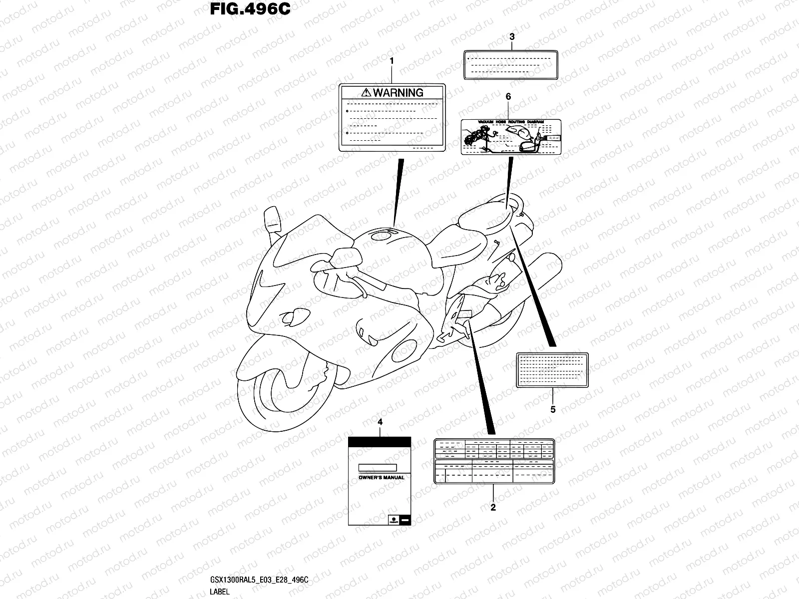 496C - LABEL (GSX1300RAL5 E33)