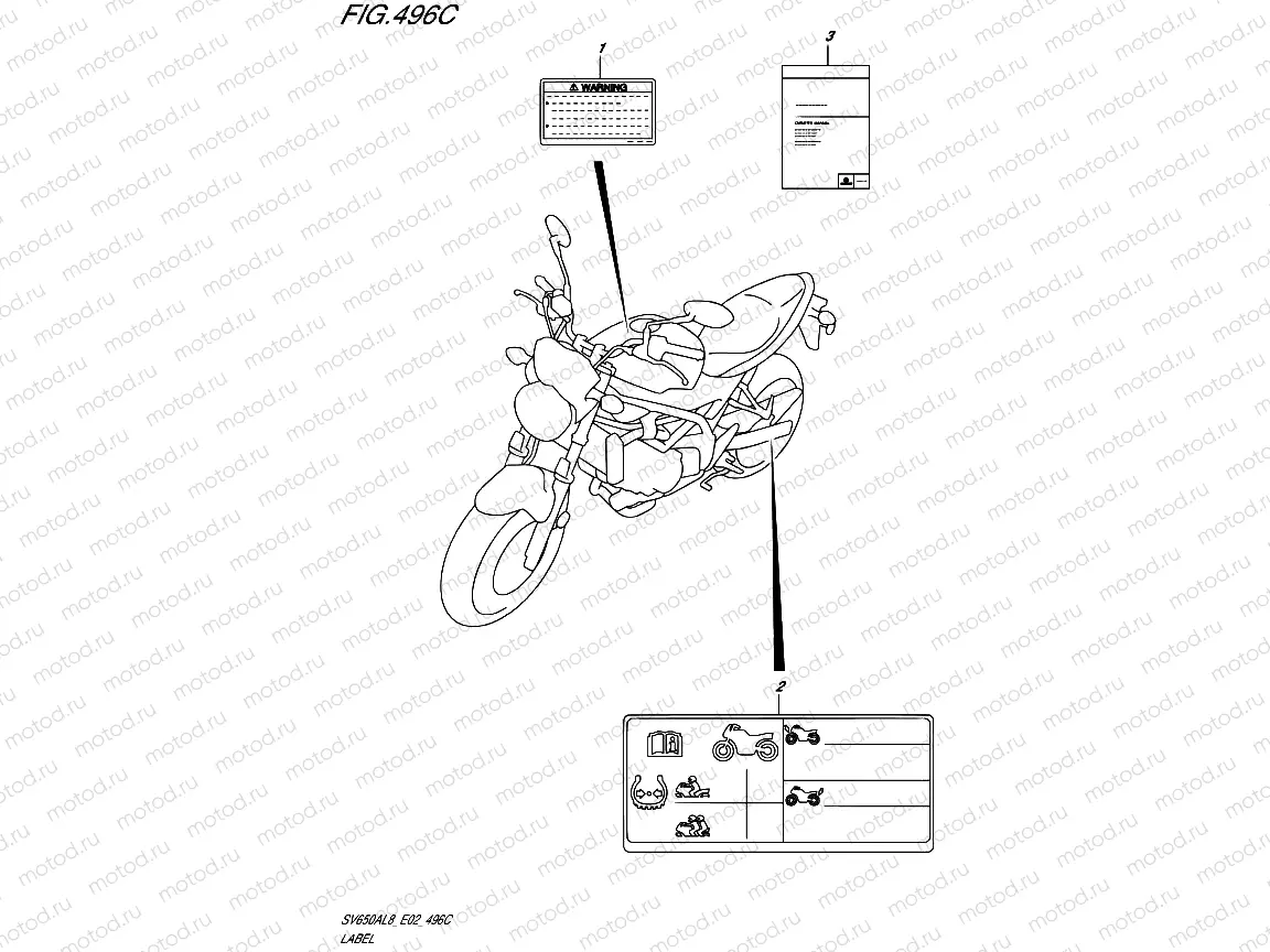 496C - LABEL (SV650AUL8 E02)