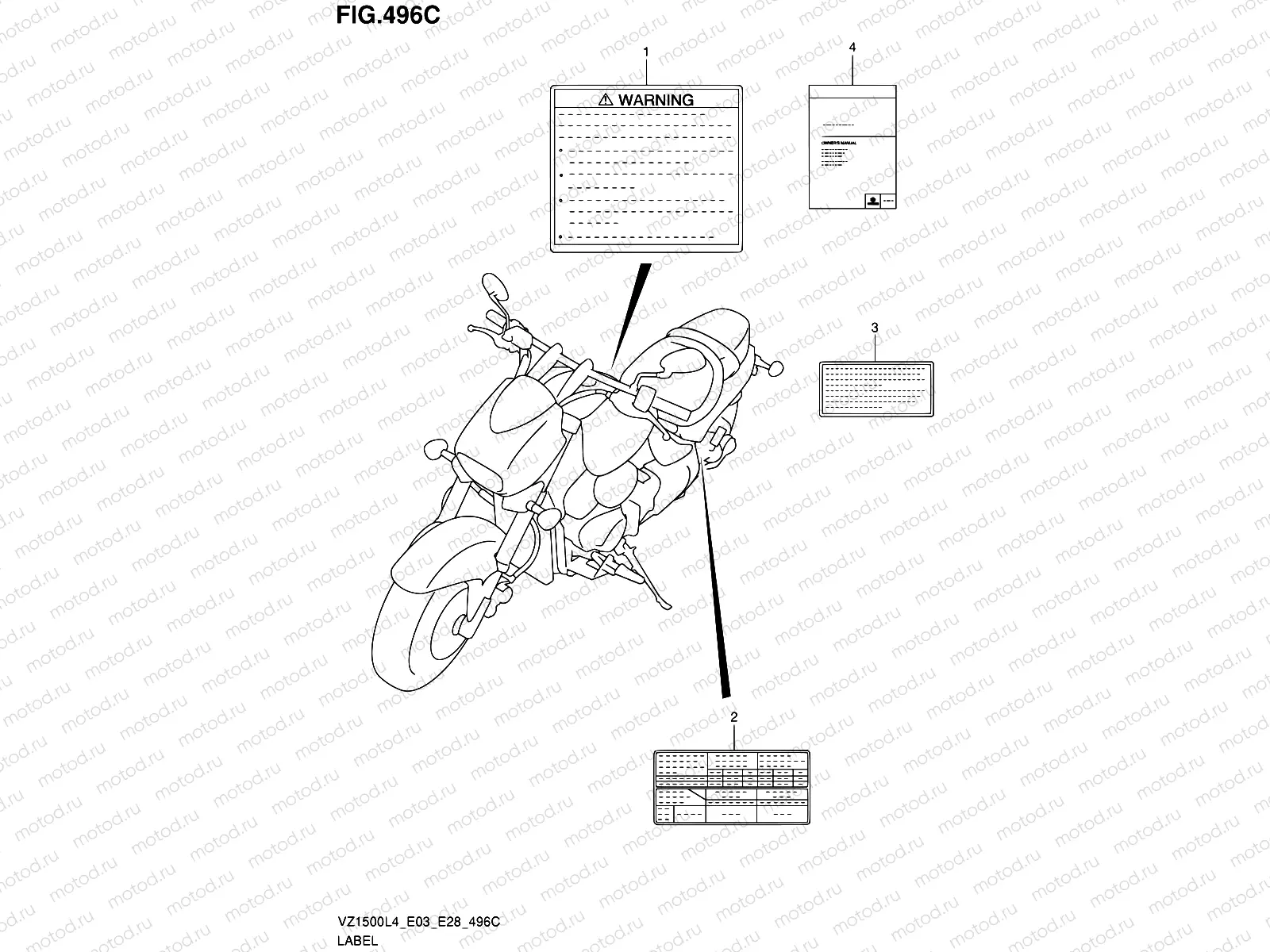496C - LABEL (VZ1500L4 E33)
