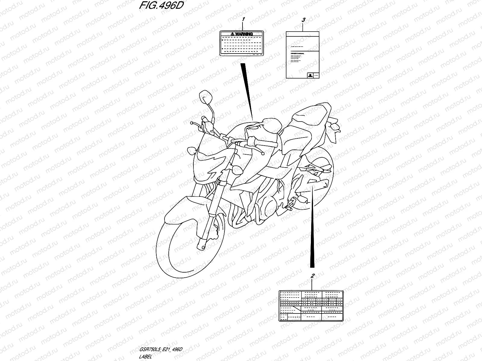 496D - LABEL (GSR750AUEL5 E21)