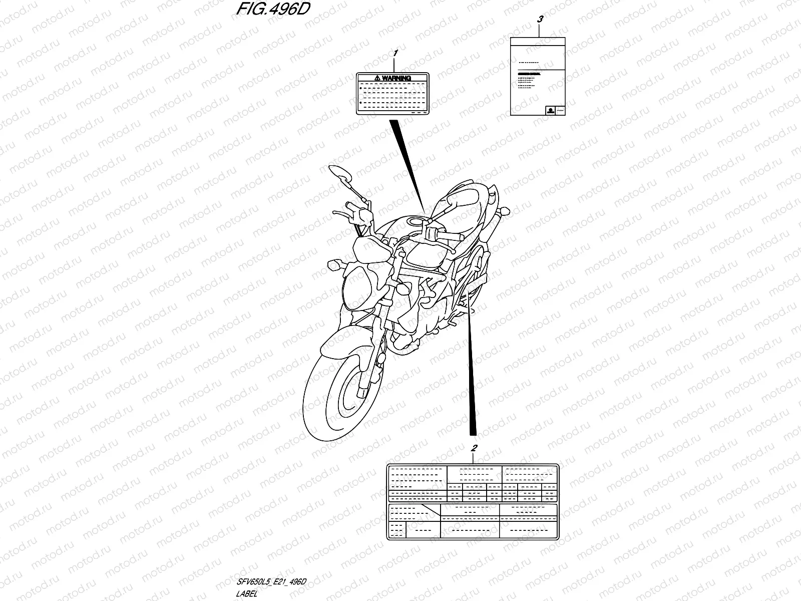 496D - LABEL (SFV650UAL5 E21)