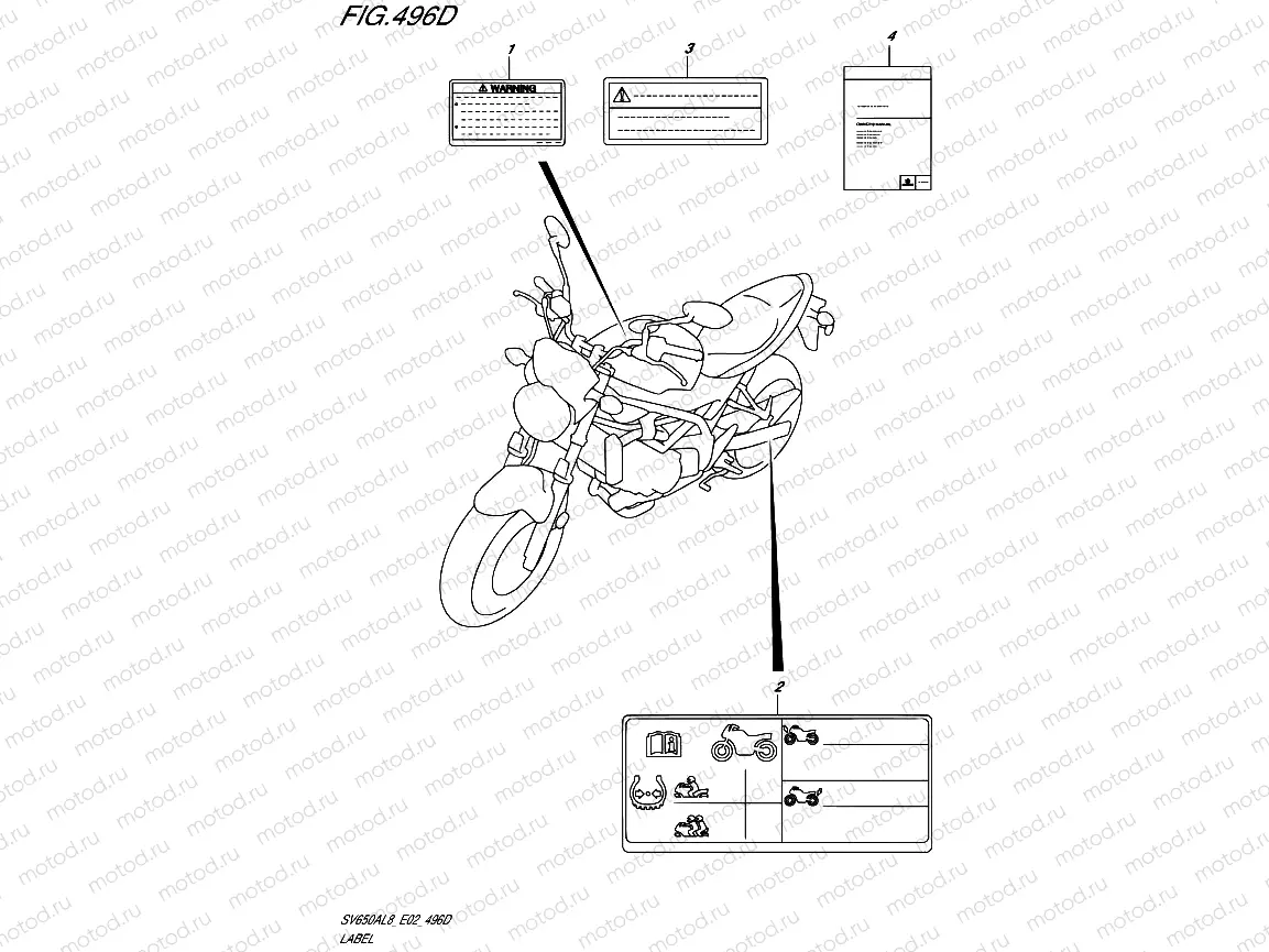 496D - LABEL (SV650AUL8 E19)