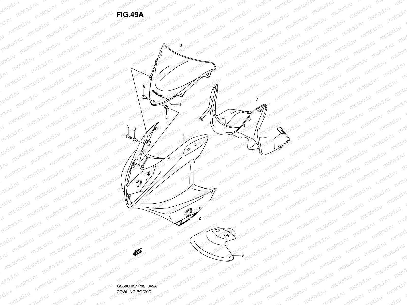 49A - COWLING BODY (GS500FHK8)