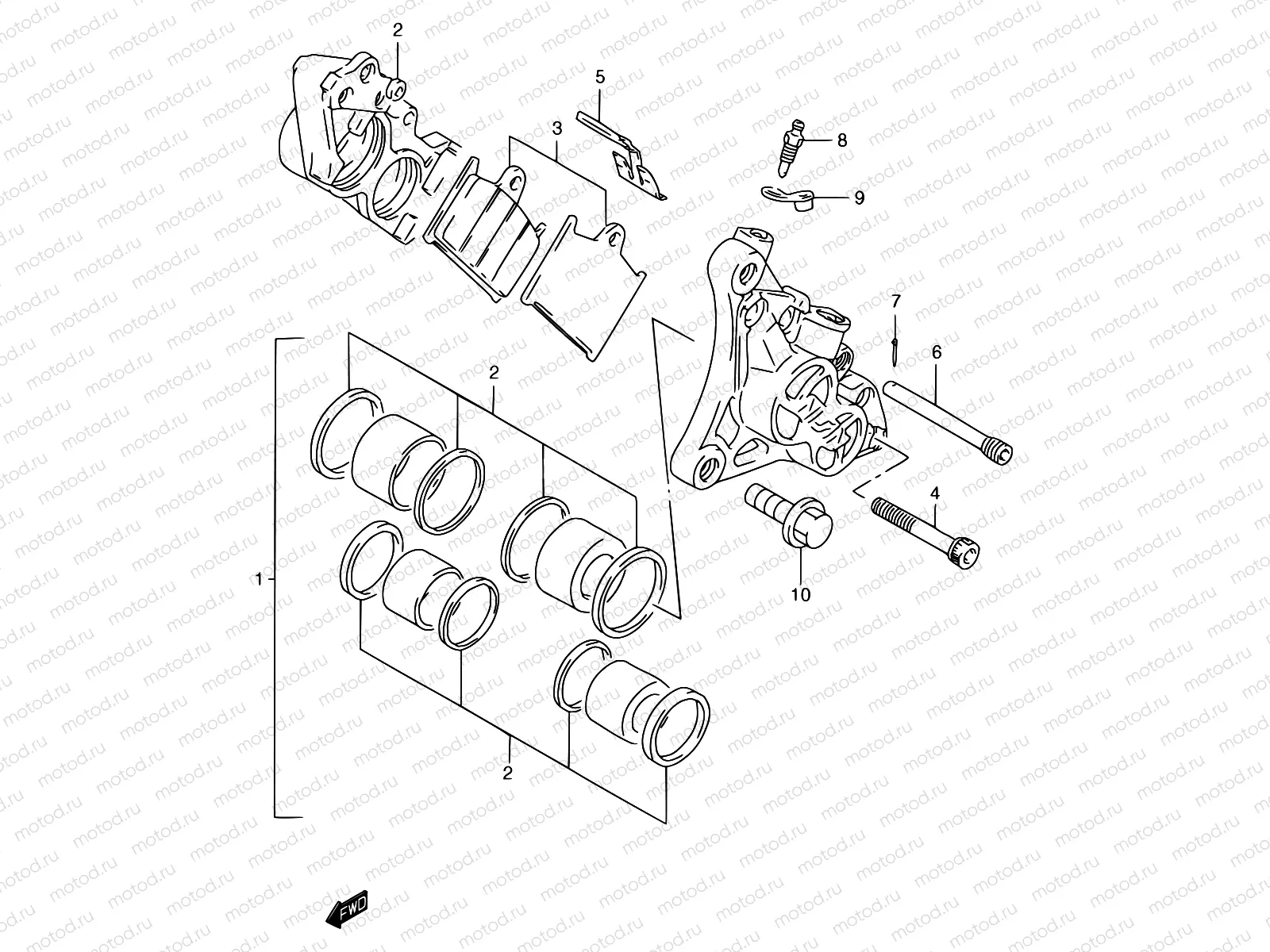 49A - FRONT CALIPER (GSF1200SAV/SAW/SAX/SAY)