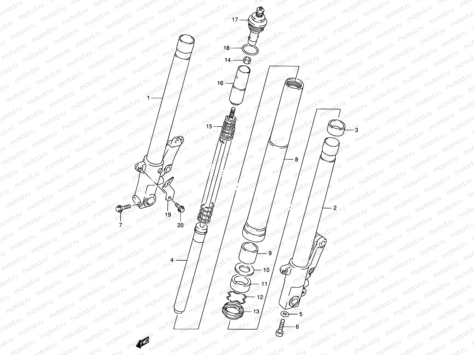 49A - FRONT DAMPER (MODEL S/T/V/W)