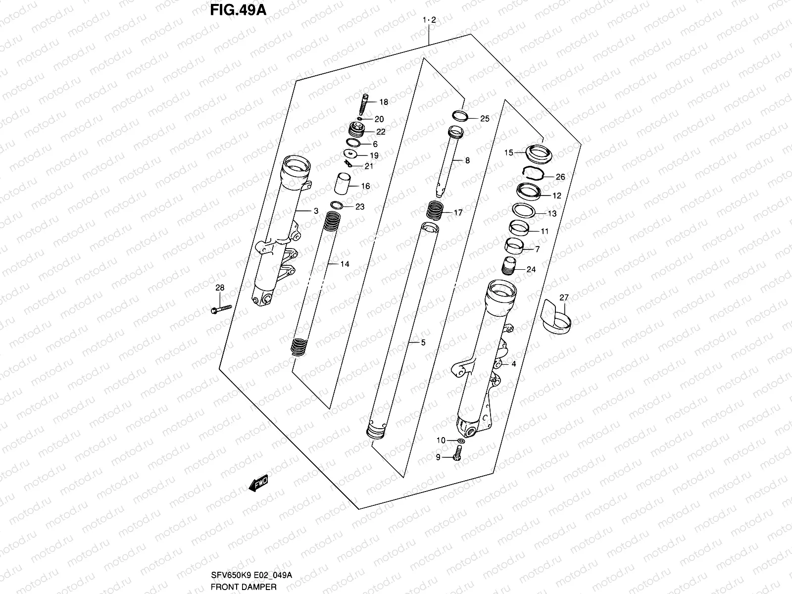 49A - FRONT DAMPER (SFV650AK9/UAK9/AL0/UAL0)
