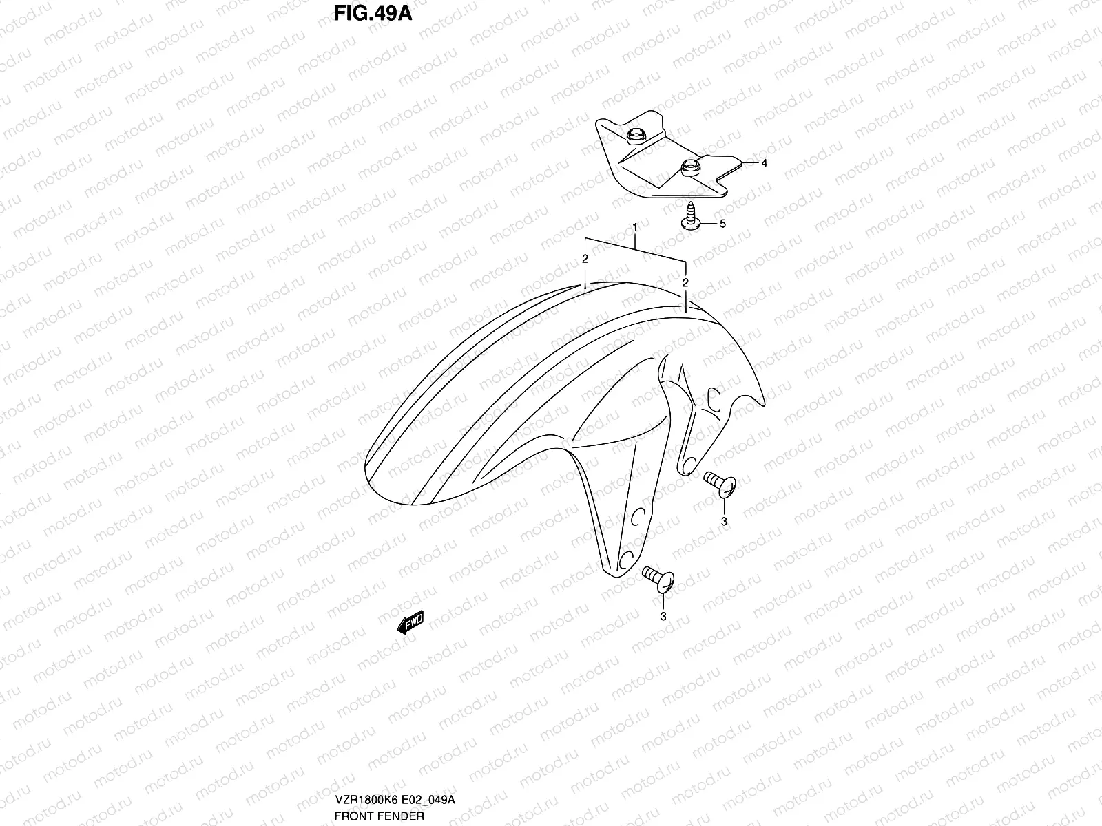 49A - FRONT FENDER (VZR1800ZK7/ZU2K7/ZK8/ZU2K8/ZK9/ZUFK9/ZL0/ZUFL0)