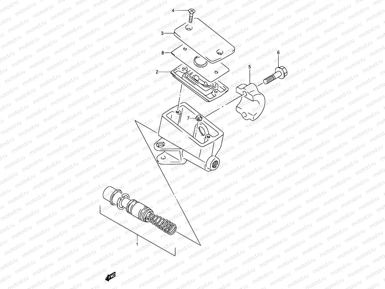 49A - FRONT MASTER CYLINDER (MODEL K/L/M/N/P/R/S/T)
