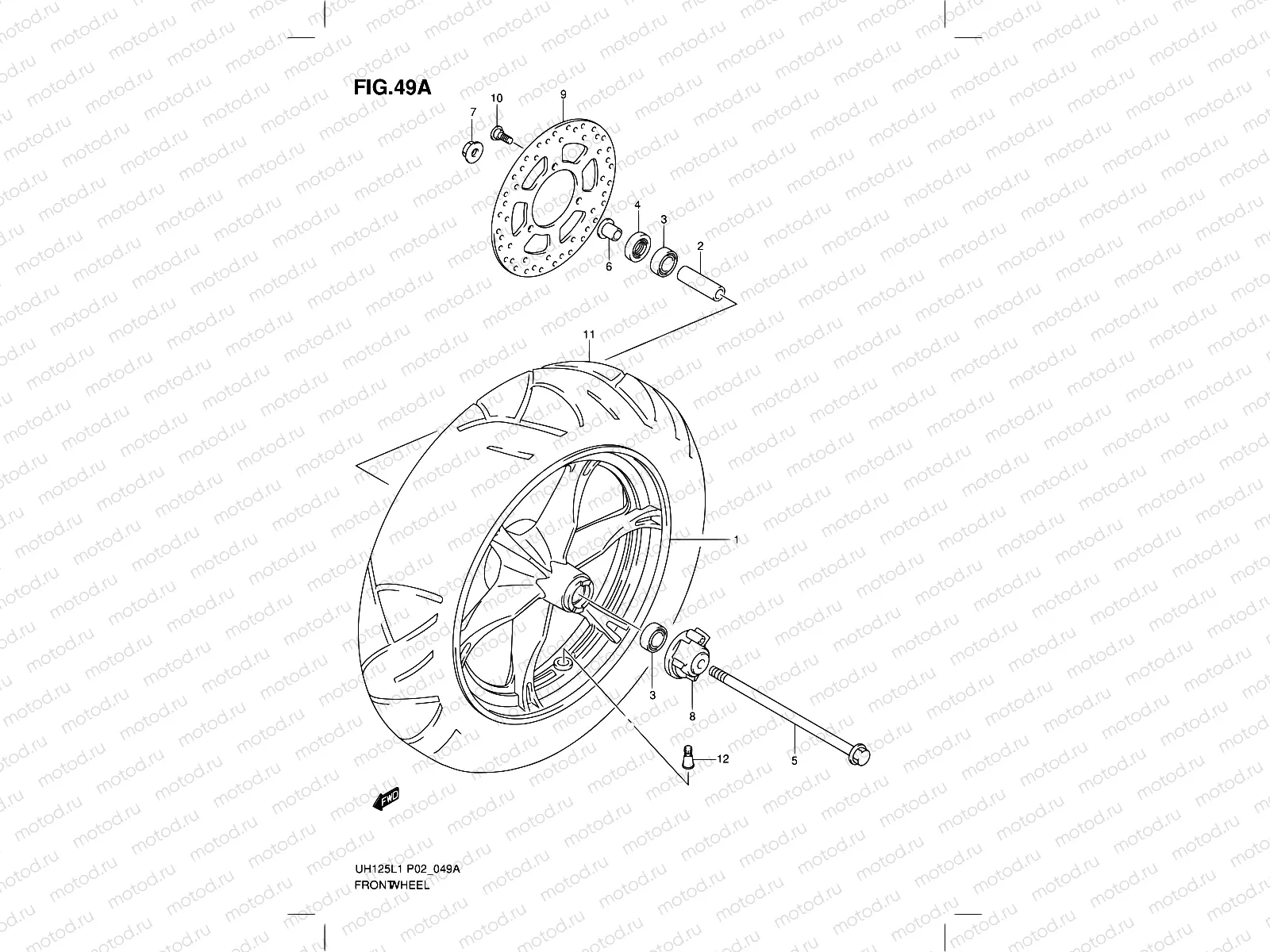 49A - FRONT WHEEL (MODEL EXECUTIVE P19 AND RACING P19)