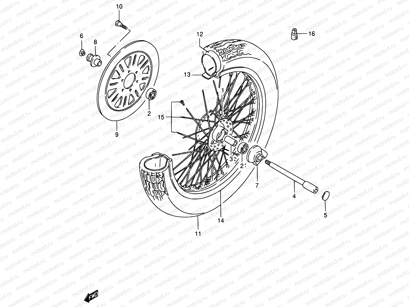 49A - FRONT WHEEL (MODEL Y)