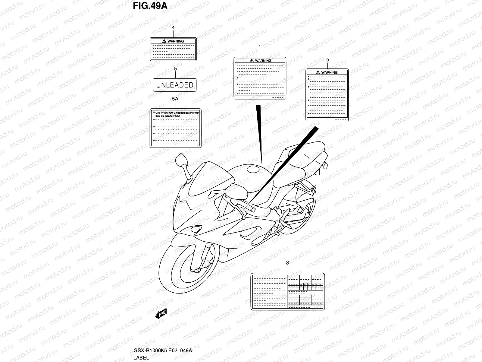 49A - LABEL (GSX-R1000K6 E02,E19,U2E19,E24,P37)