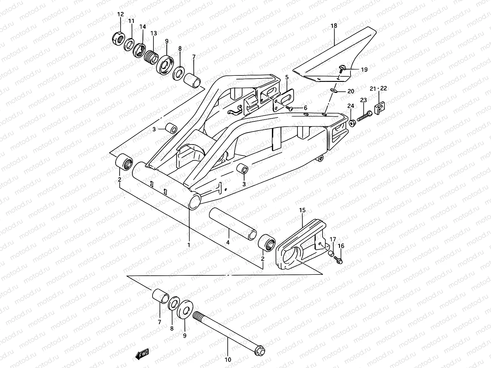 49A - REAR SWINGING ARM (MODEL R/S)
