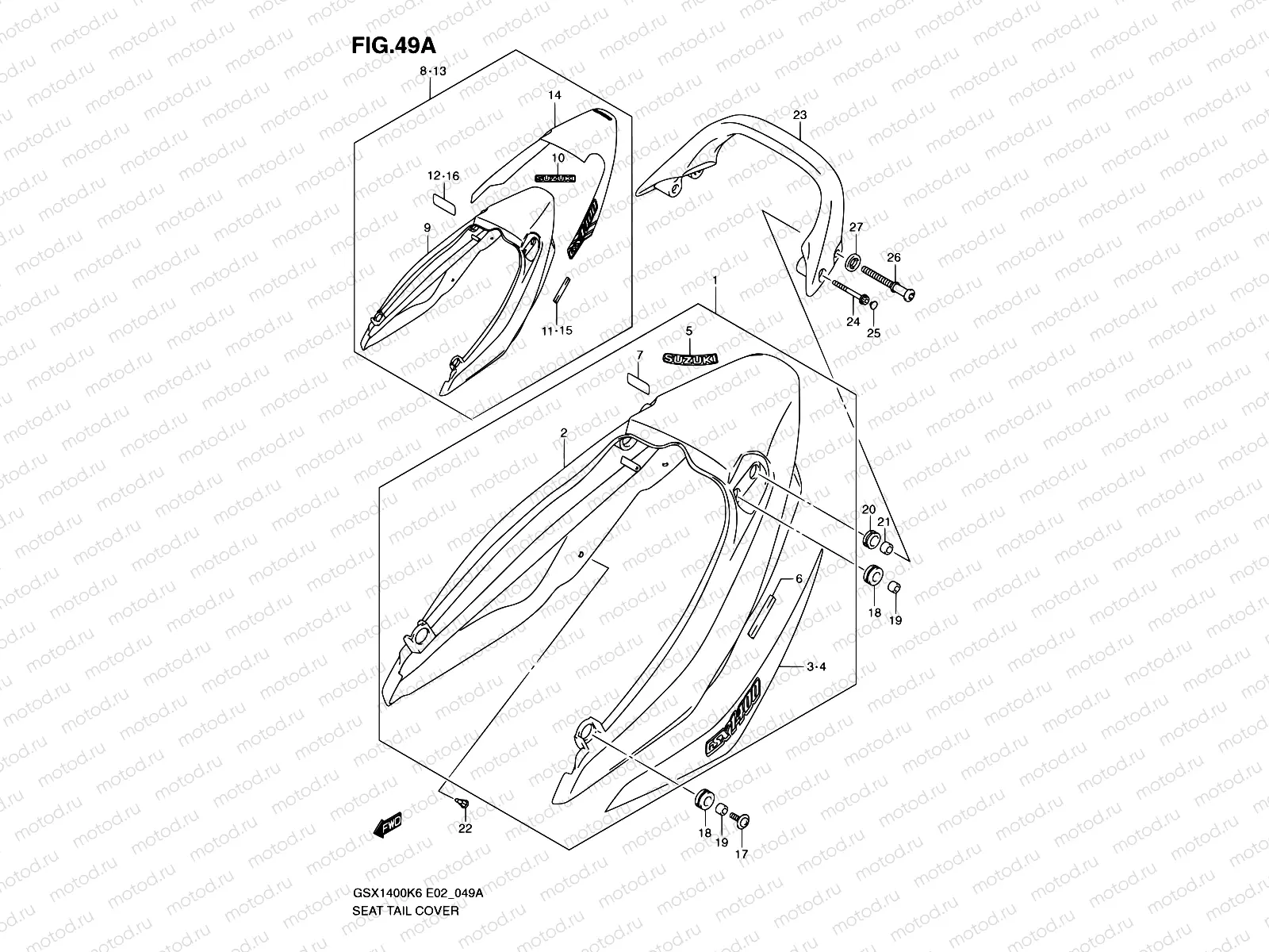 49A - SEAT TAIL COVER (MODEL K7)
