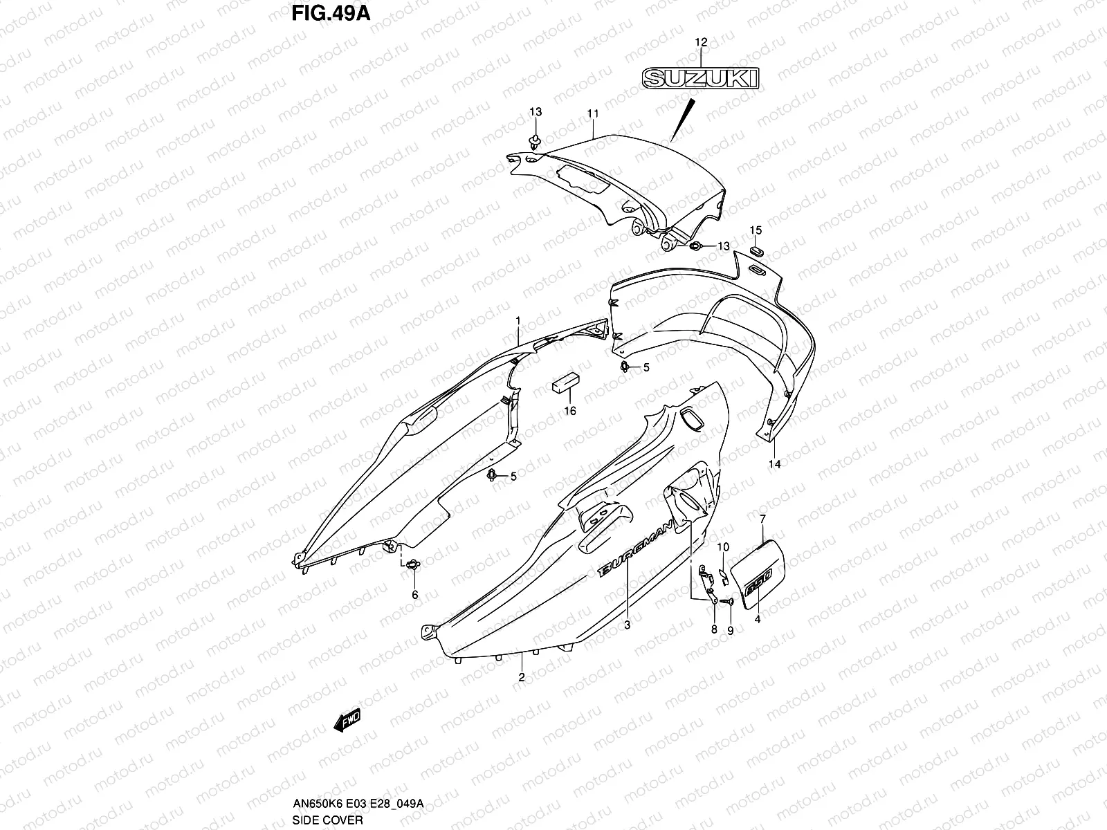49A - SIDE COVER (AN650K8/K9)