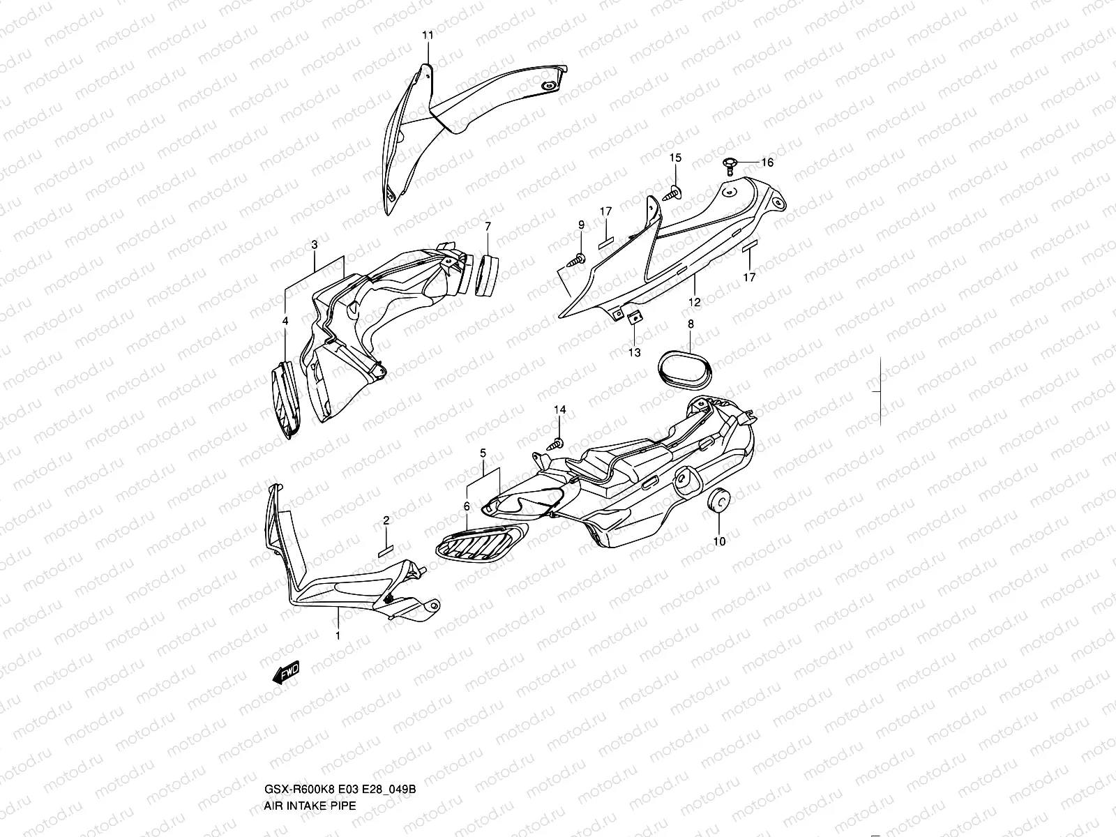 49B - AIR INTAKE PIPE (MODEL L0)