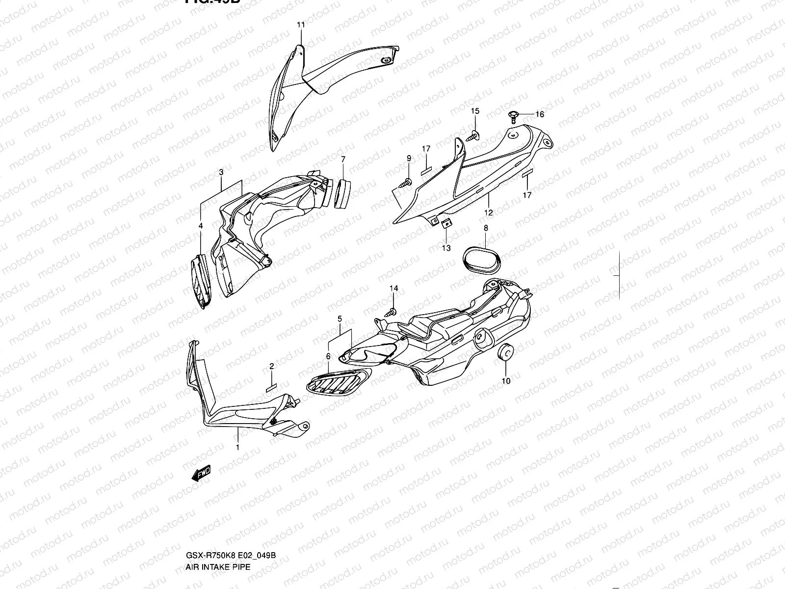 49B - AIR INTAKE PIPE (MODEL L0)