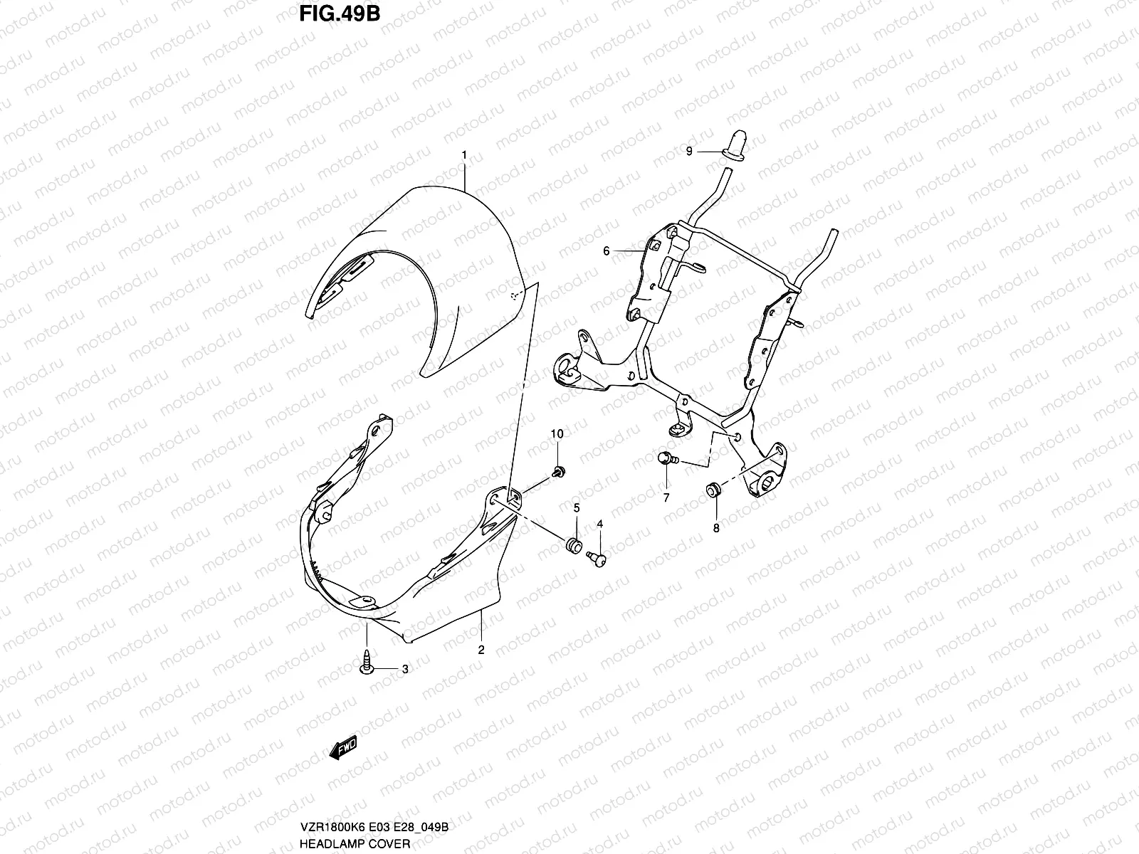 49B - HEADLAMP COVER (VZR1800NK8/NK9)