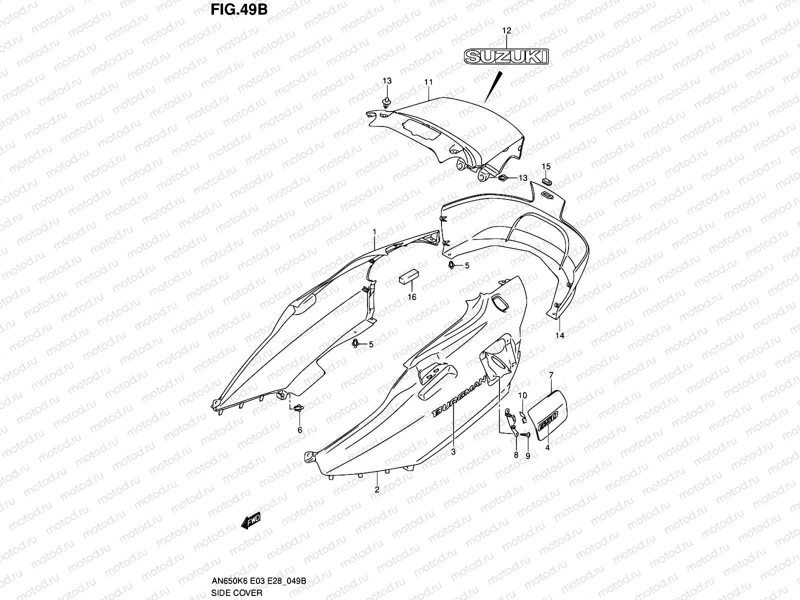 49B - SIDE COVER (AN650L0)