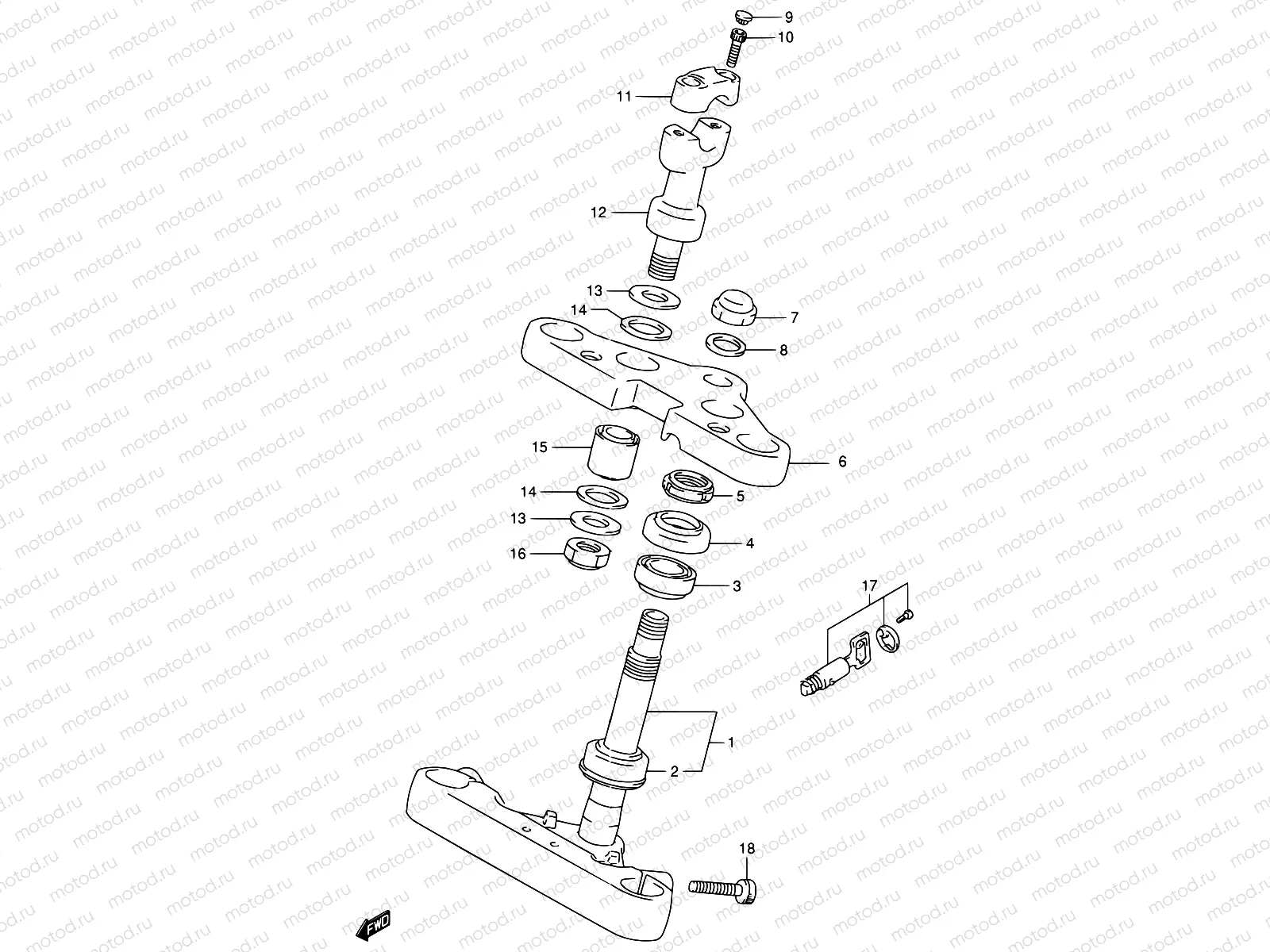 49B - STEERING STEM (MODEL T/V)
