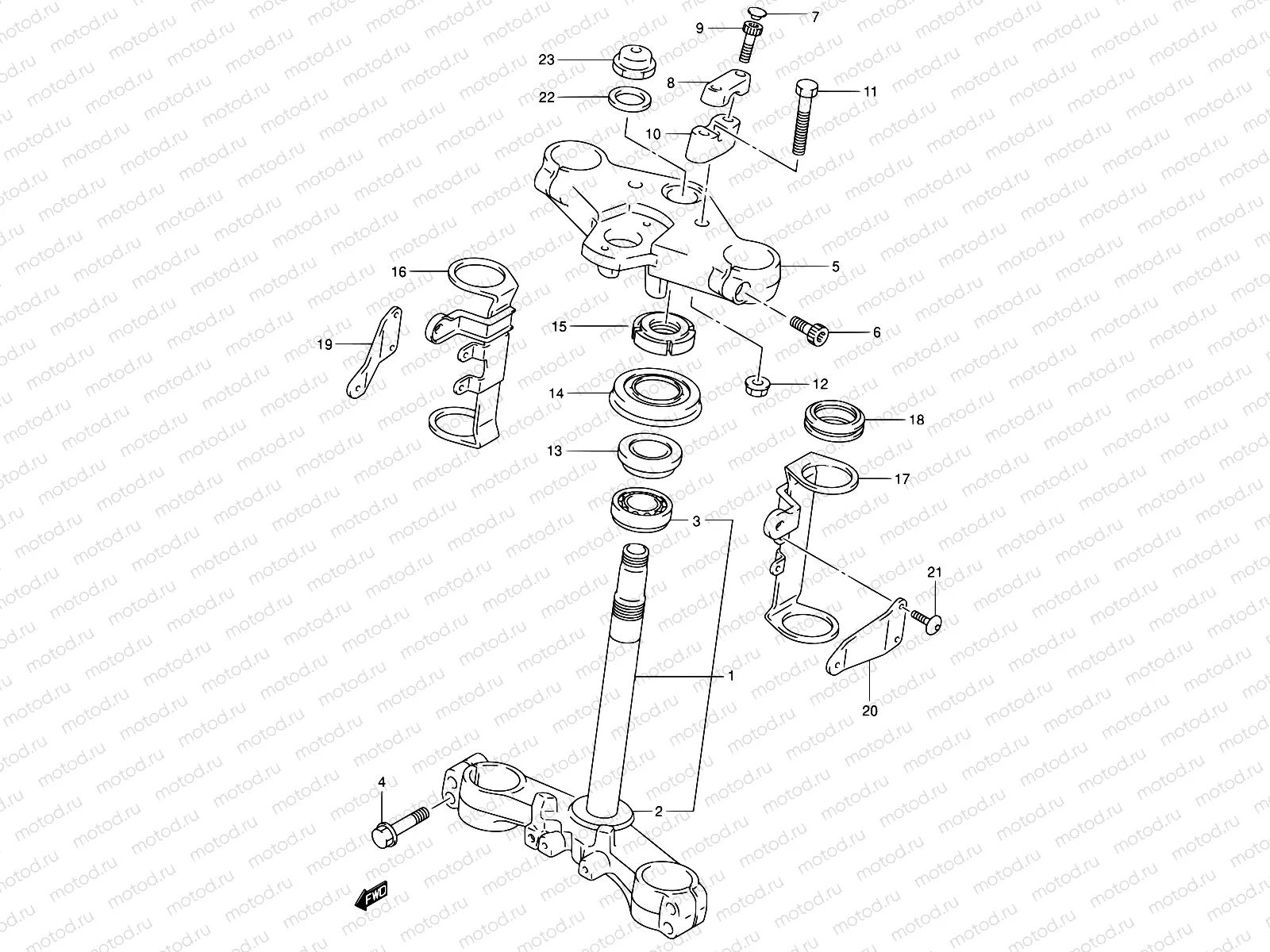 49B - STEERING STEM (SV650K1/K2)
