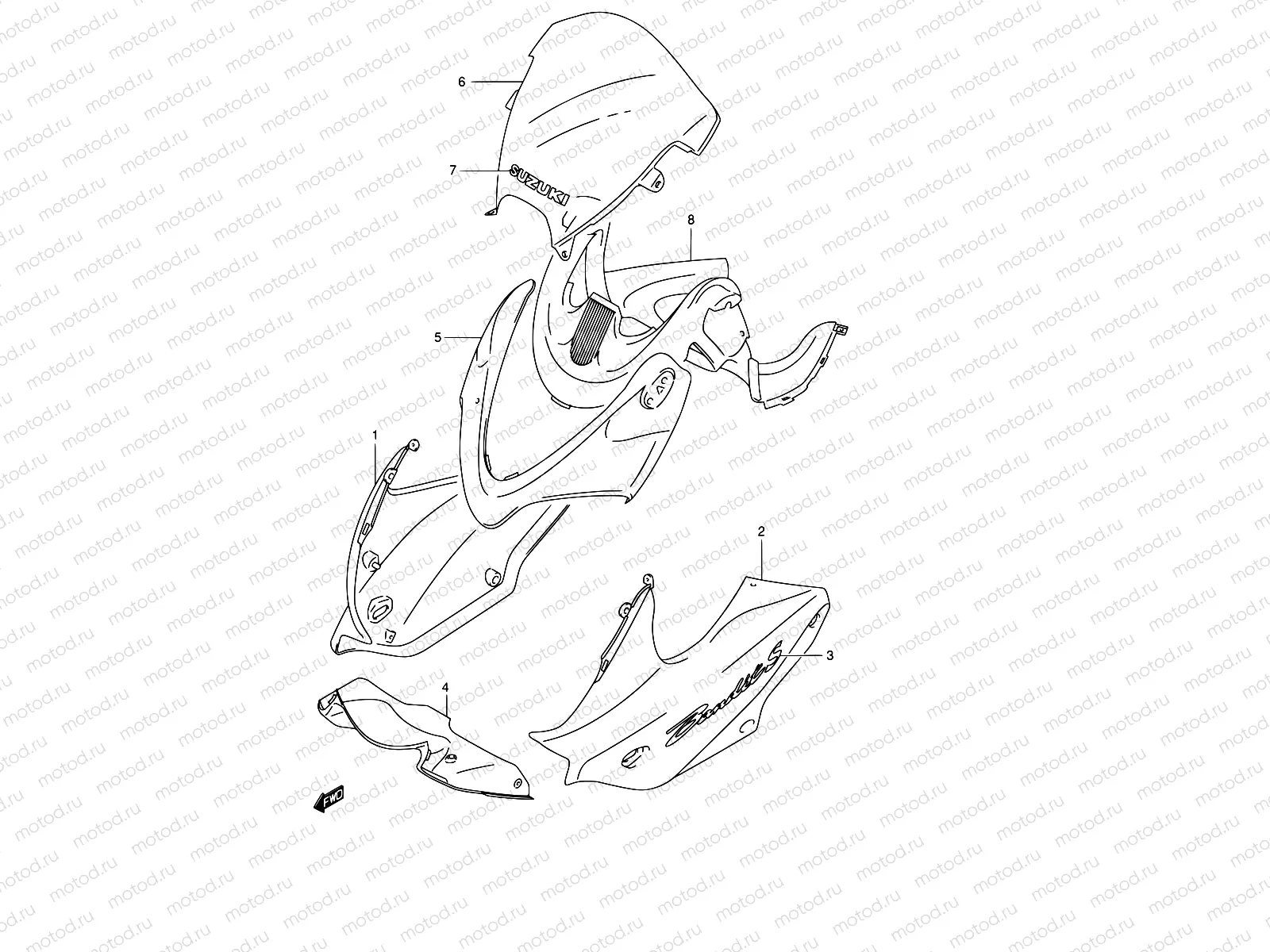 49C - COWLING BODY (GSF600SK4/SUK4)