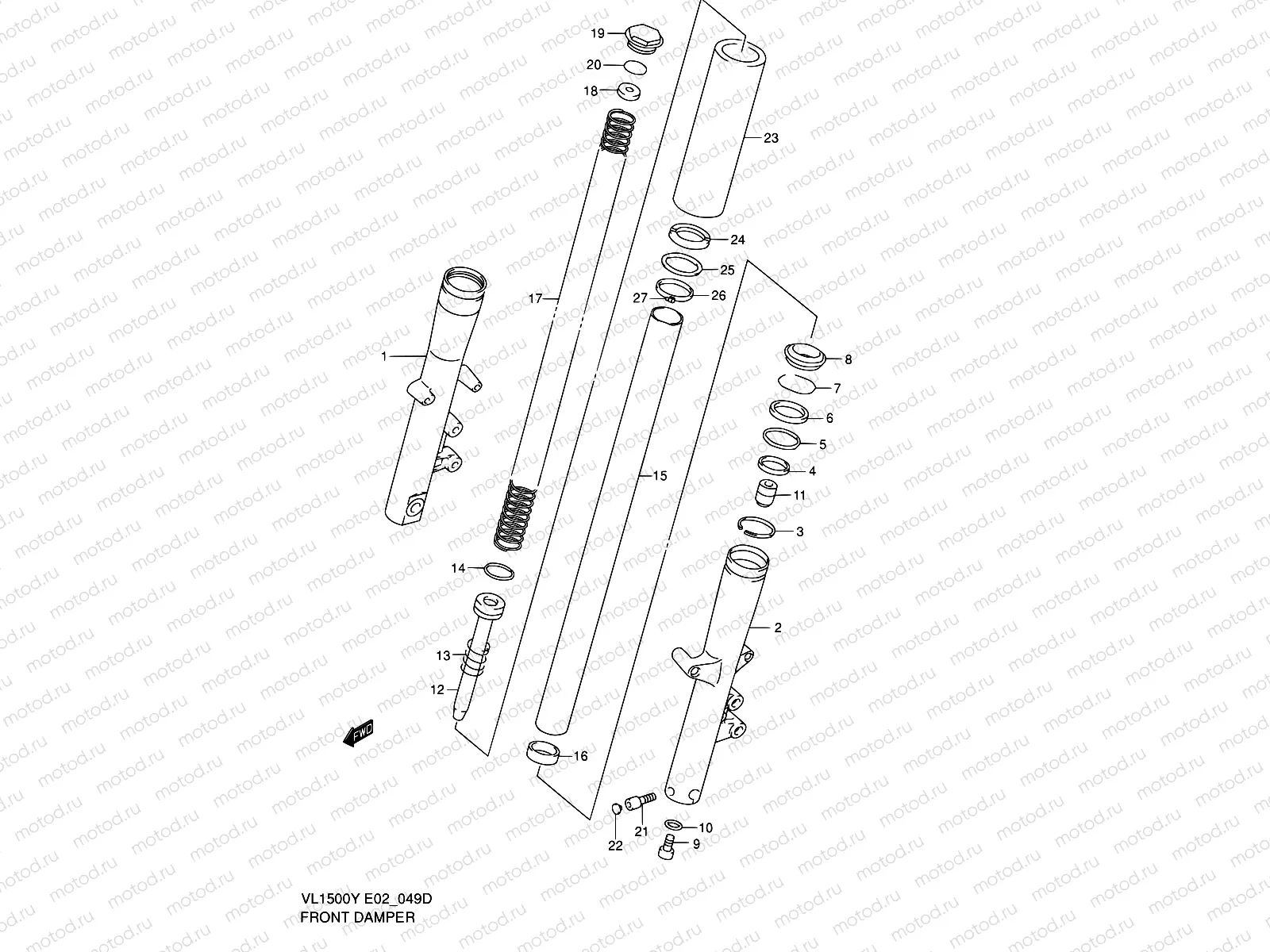 49D - FRONT DAMPER (MODEL K2/K3/K4)