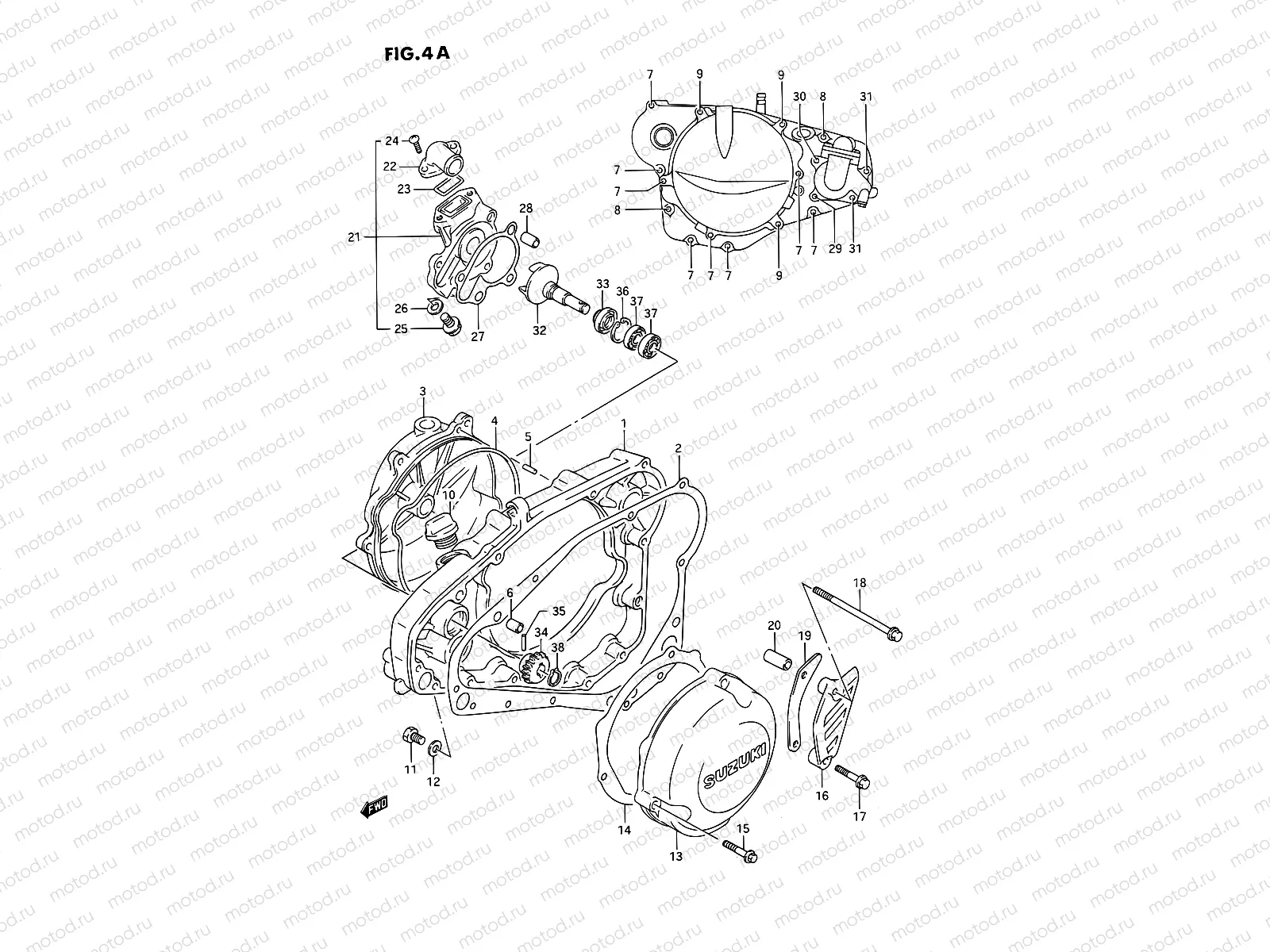 4A - CRANKCASE COVER (MODEL L/M/N/P/R/S/T)