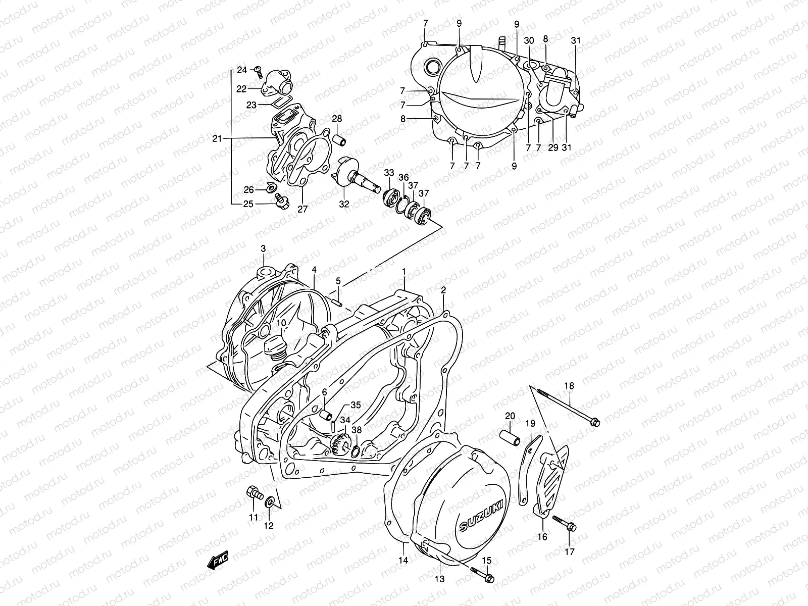 4A - CRANKCASE COVER (MODEL L/M/N/S/T)