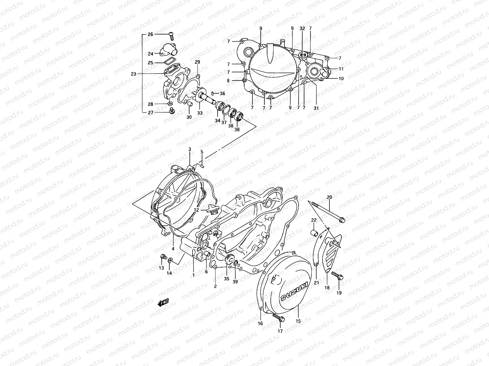 4A - CRANKCASE COVER (MODEL R/S)