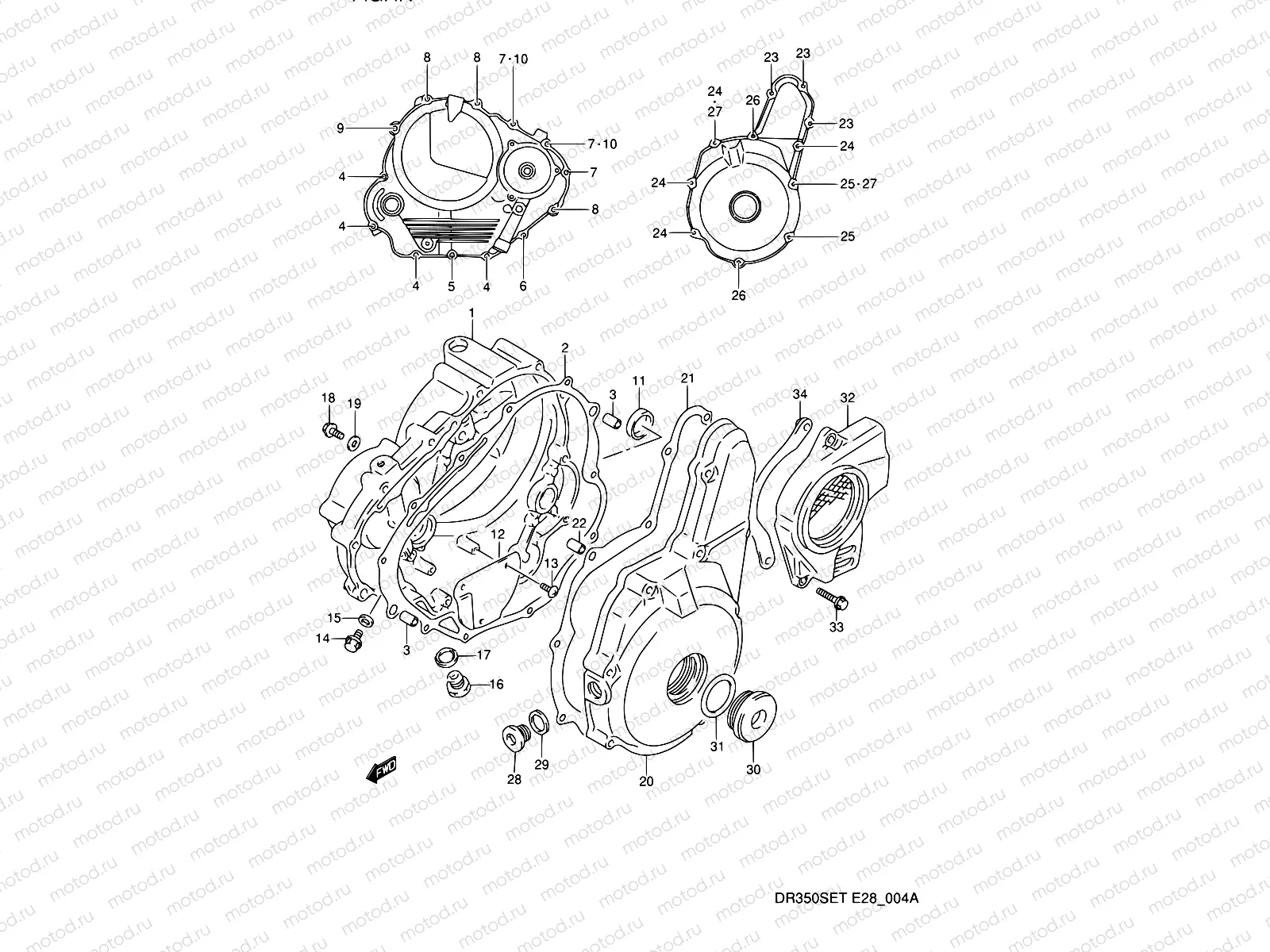4A - CRANKCASE COVER (MODEL R/S/T)