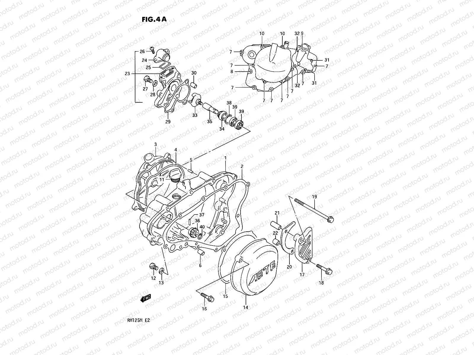 4A - CRANKCASE COVER- WATER PUMP (MODEL L/M)