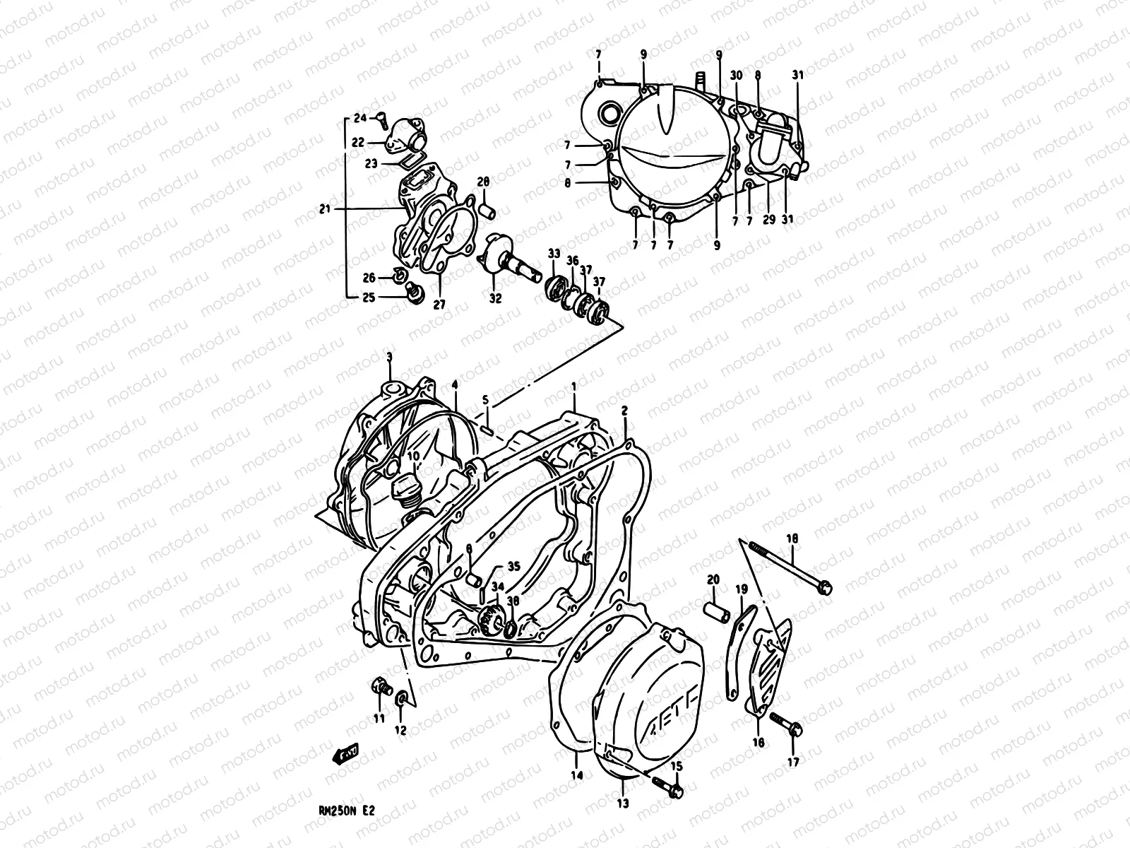 4A - CRANKCASE COVER-WATER PUMP (MODEL L/M/N)