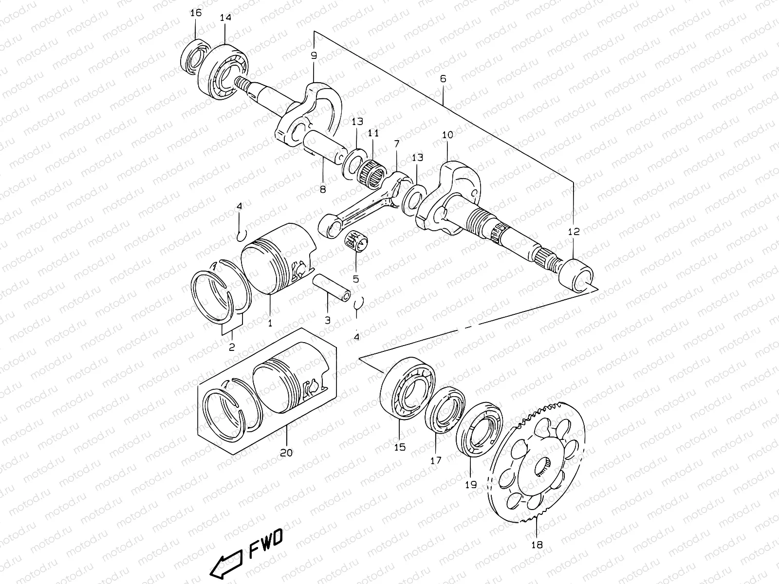 4A - CRANKSHAFT (MODEL AY50WR K1)