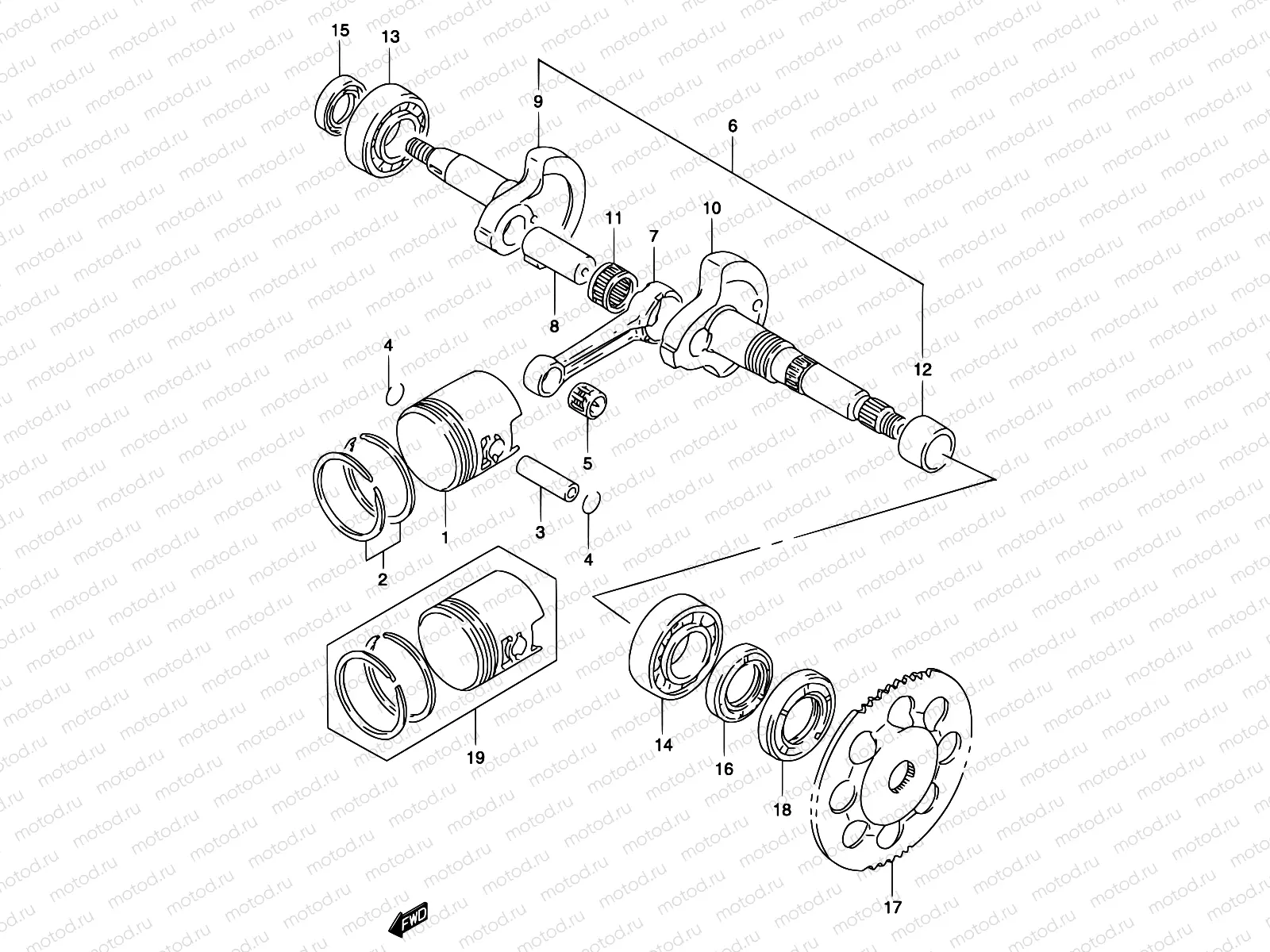 4B - CRANKSHAFT (MODEL AY50 K3/K4)