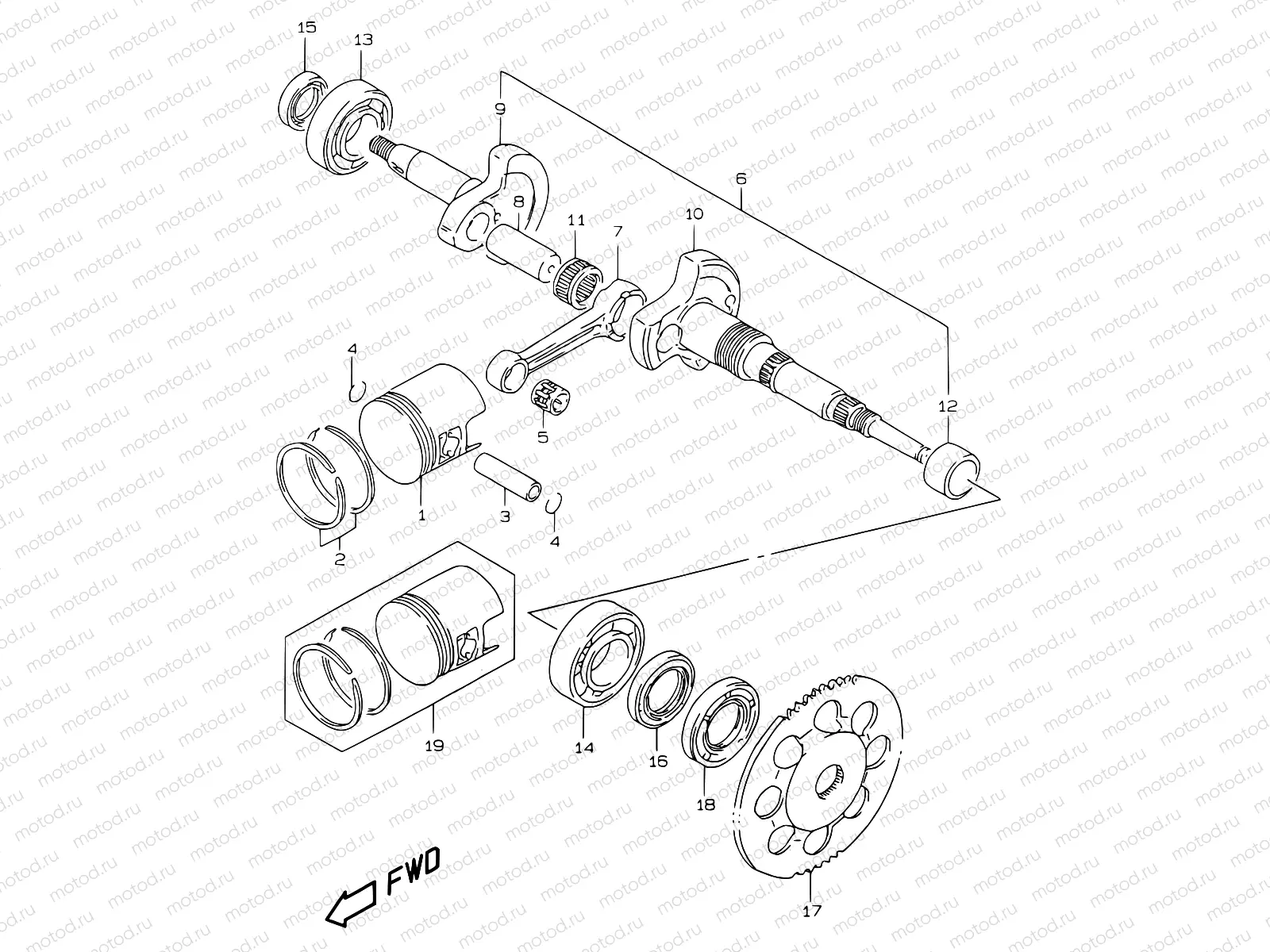 4C - CRANKSHAFT (MODEL AY50 K1)