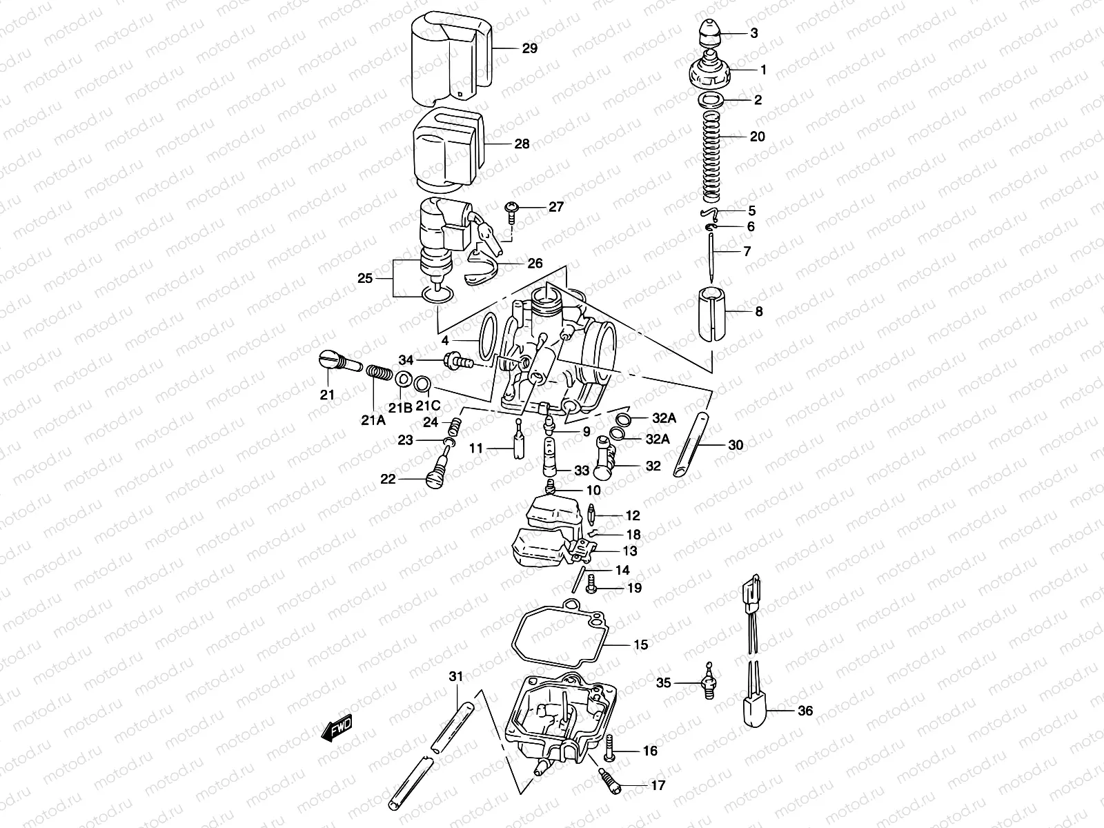 5 - CARBURETOR (MODEL AY50WR K1/K2)