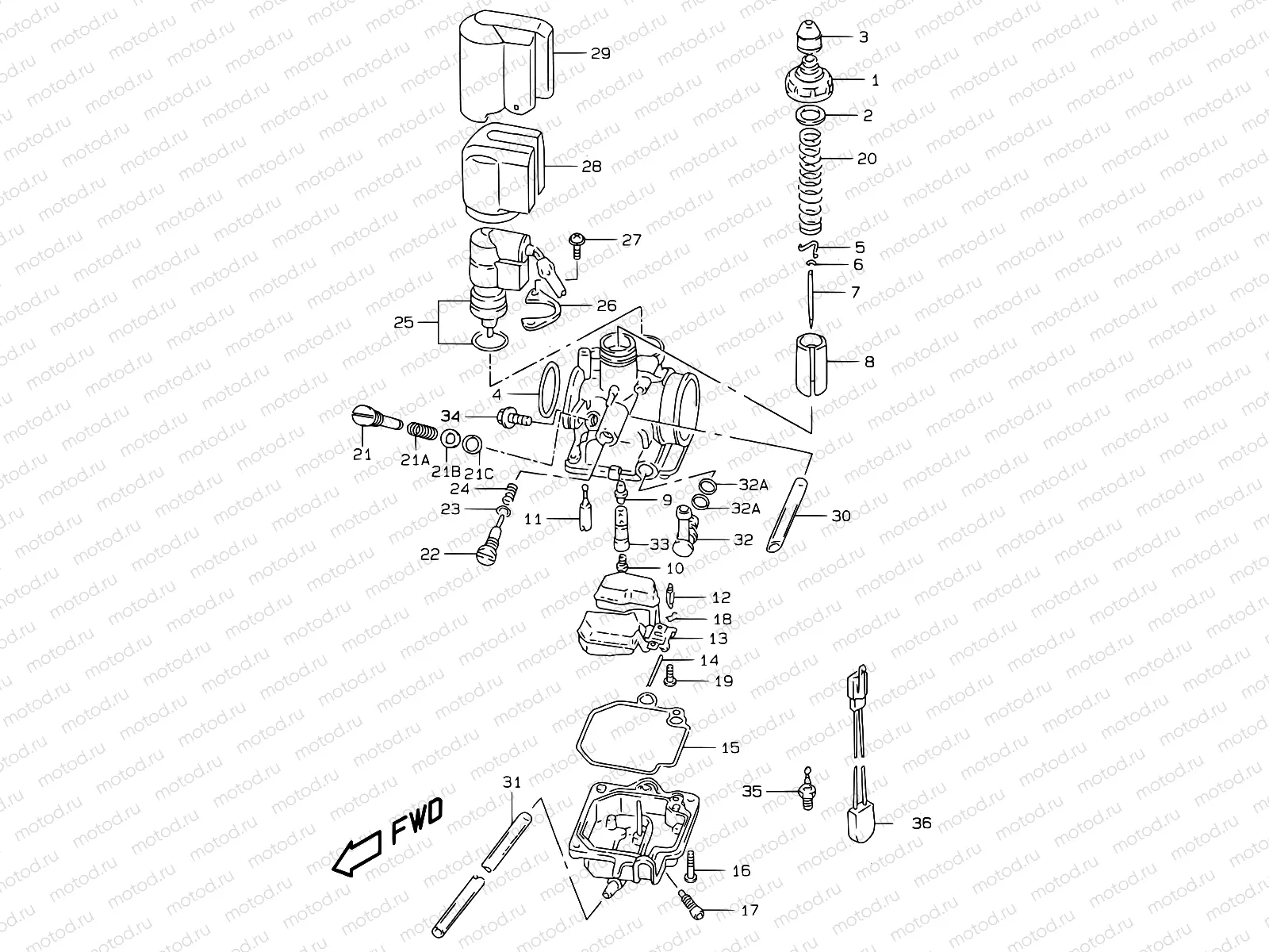 5 - CARBURETOR (MODEL AY50W/WR V/W/X/Y)