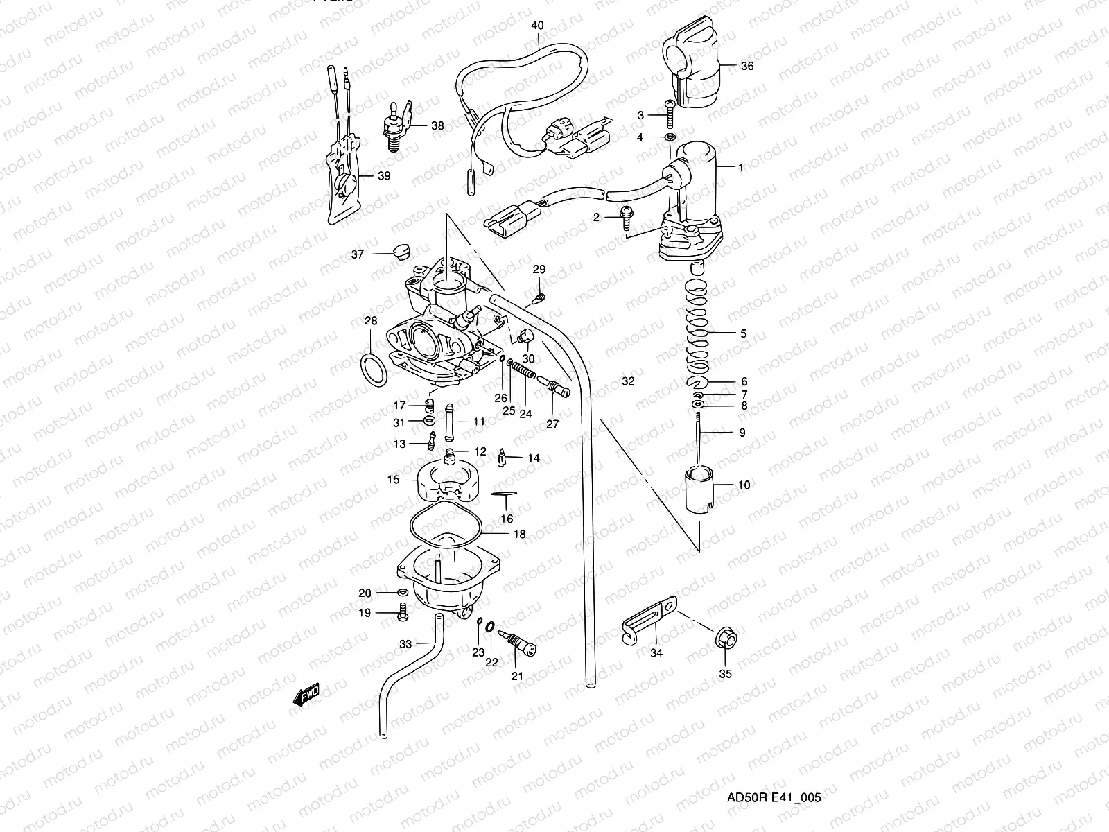 5 - CARBURETOR (MODEL L E41 ~E.NO.211604)
