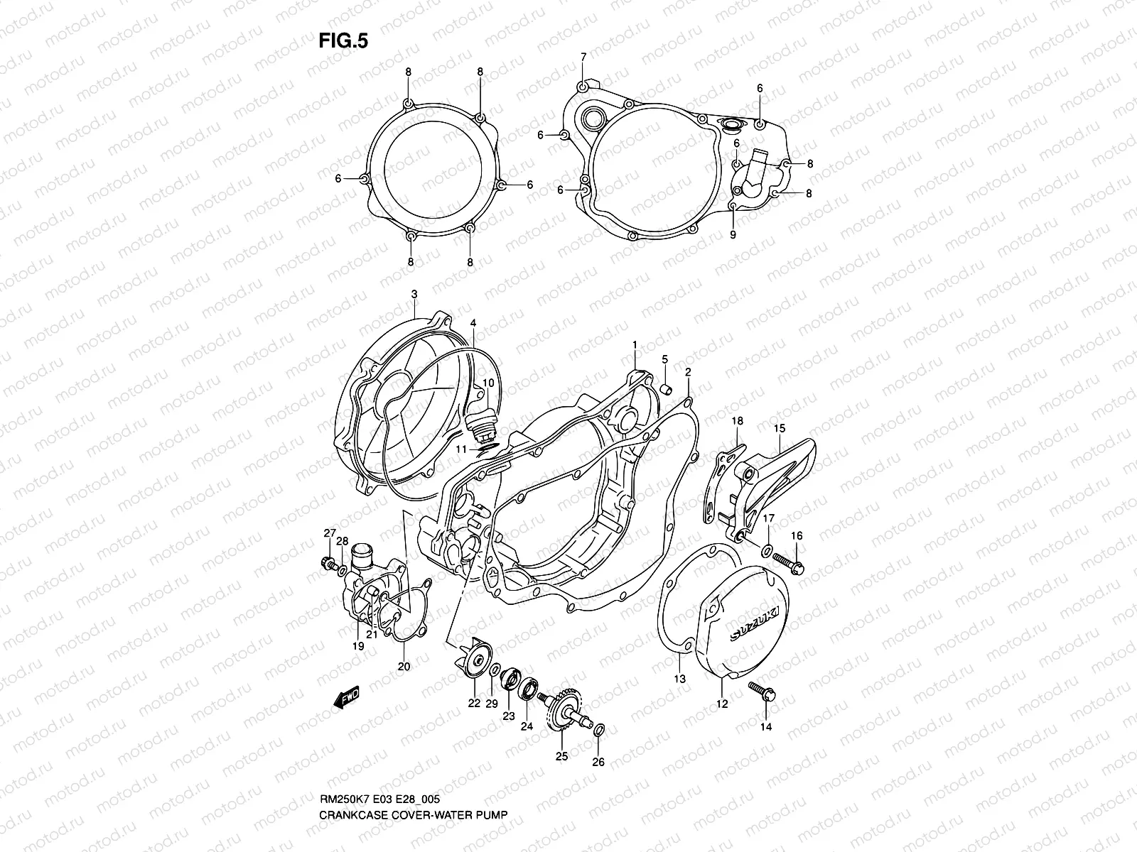 5 - CRANKCASE COVER-WATER PUMP