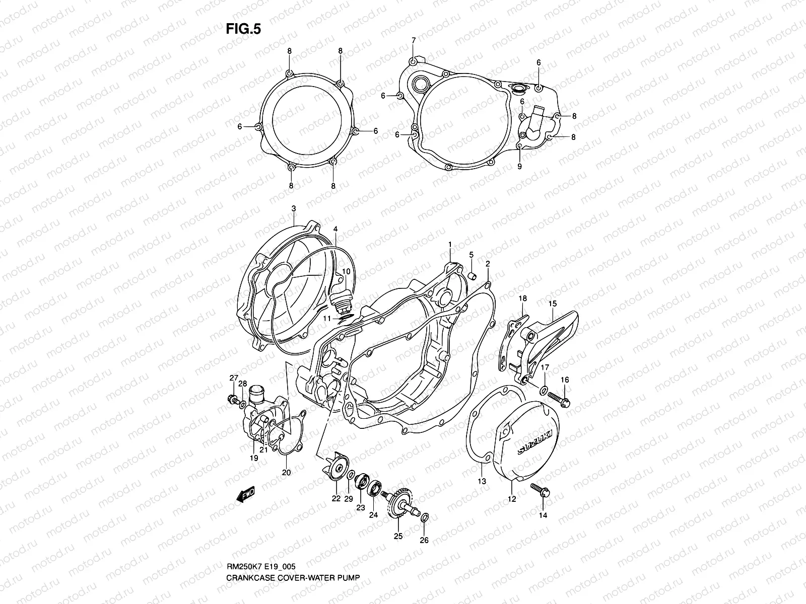5 - CRANKCASE COVER-WATER PUMP