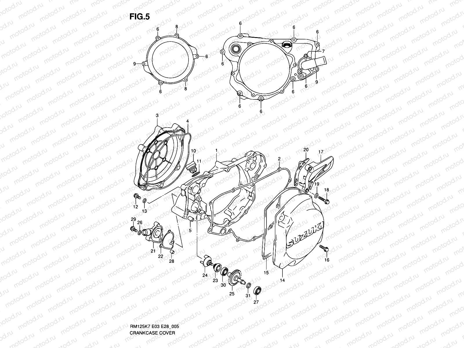 5 - CRANKCASE COVER-WATER PUMP
