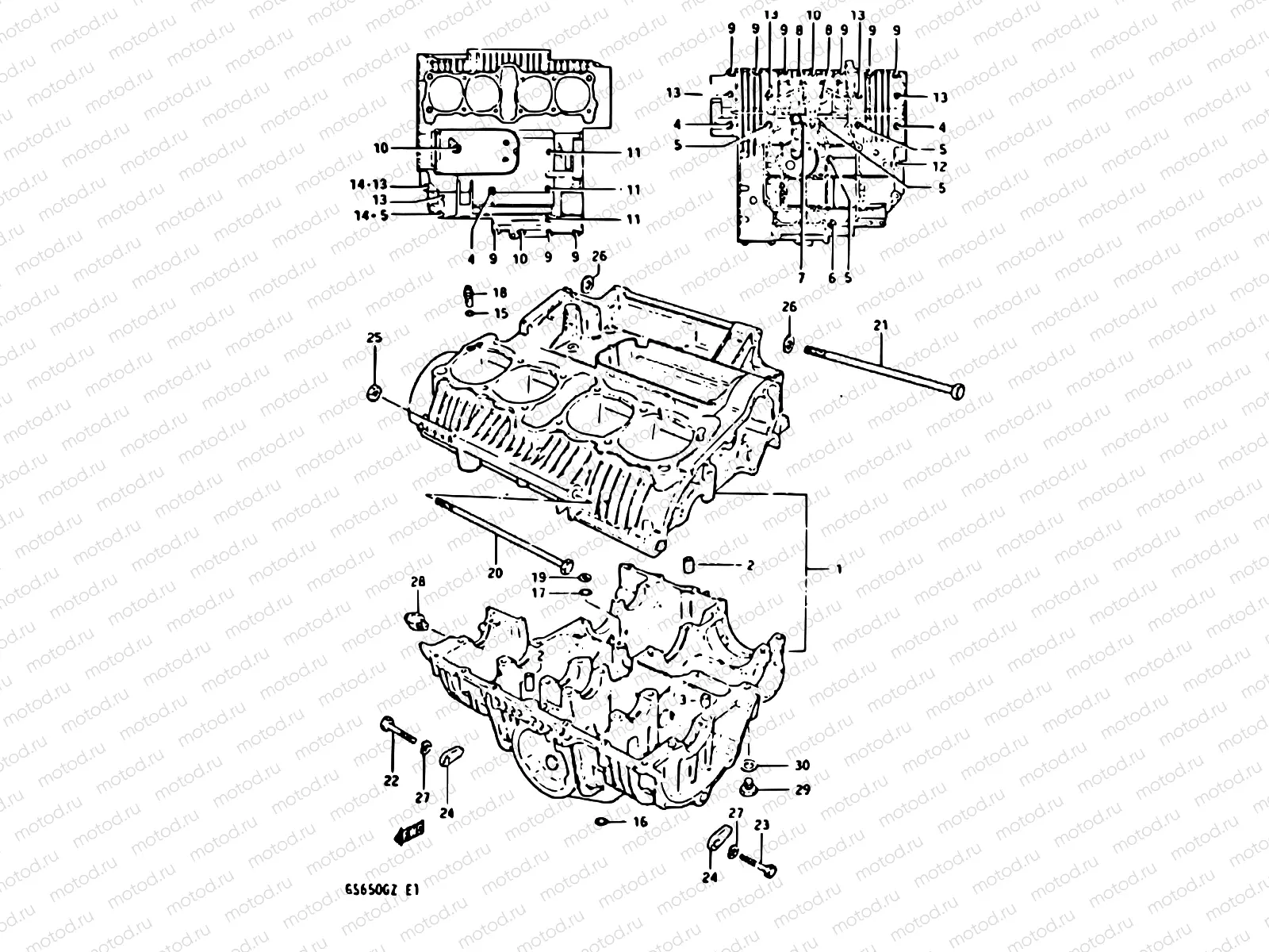 5 - CRANKCASE (~E.NO.122595)