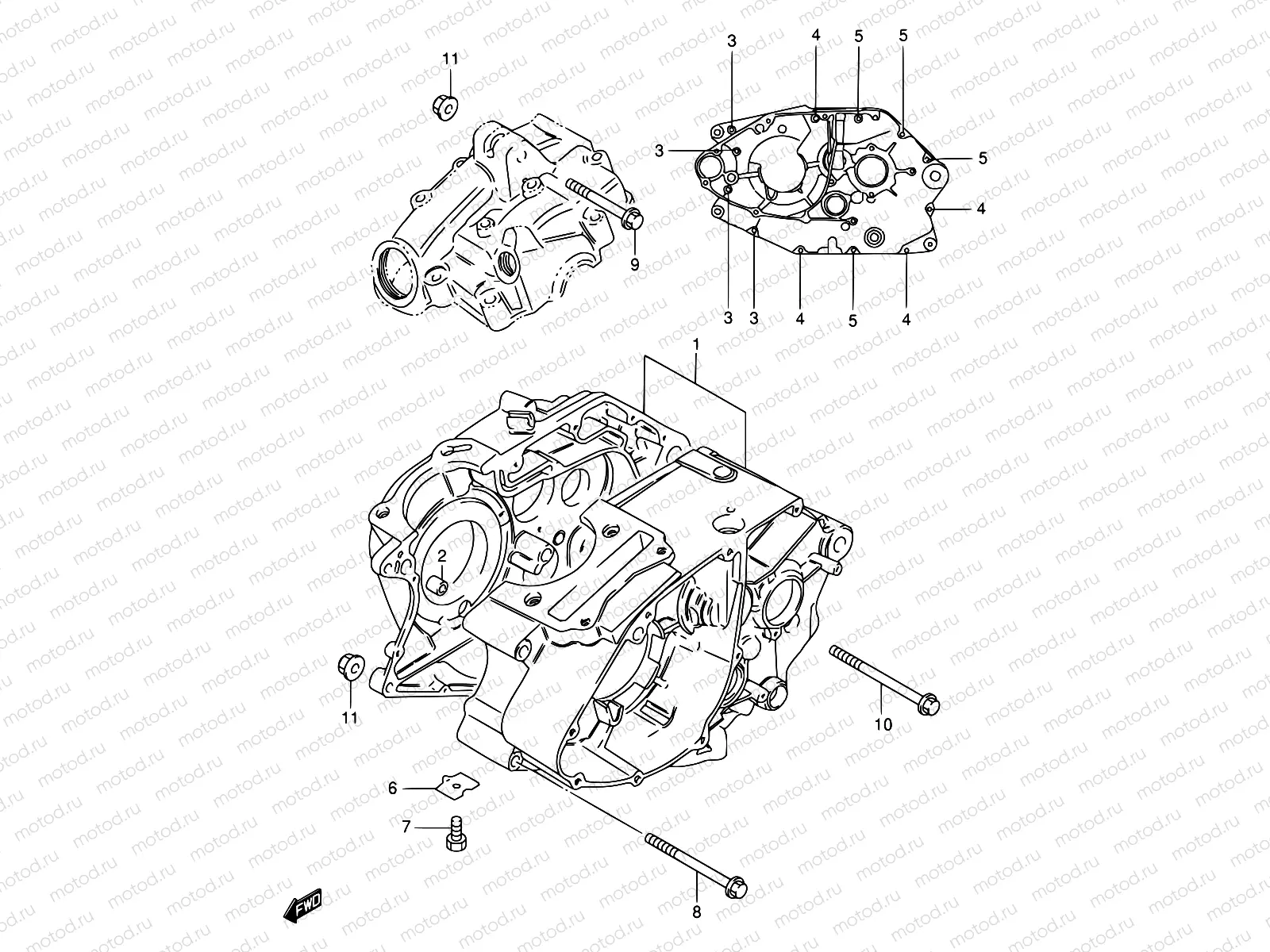 5 - CRANKCASE (GS125SR,GS125ESD/ESF/ESK/ESL/ESM/ESR)