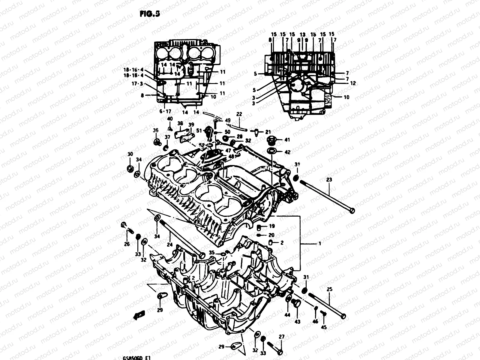 5 - CRANKCASE (MODEL D)