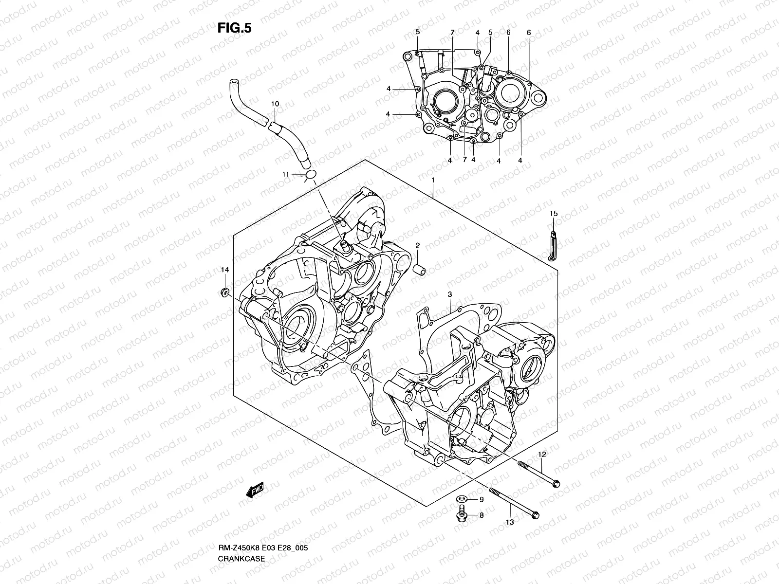 5 - CRANKCASE (RM-Z450K8/K9/L0)